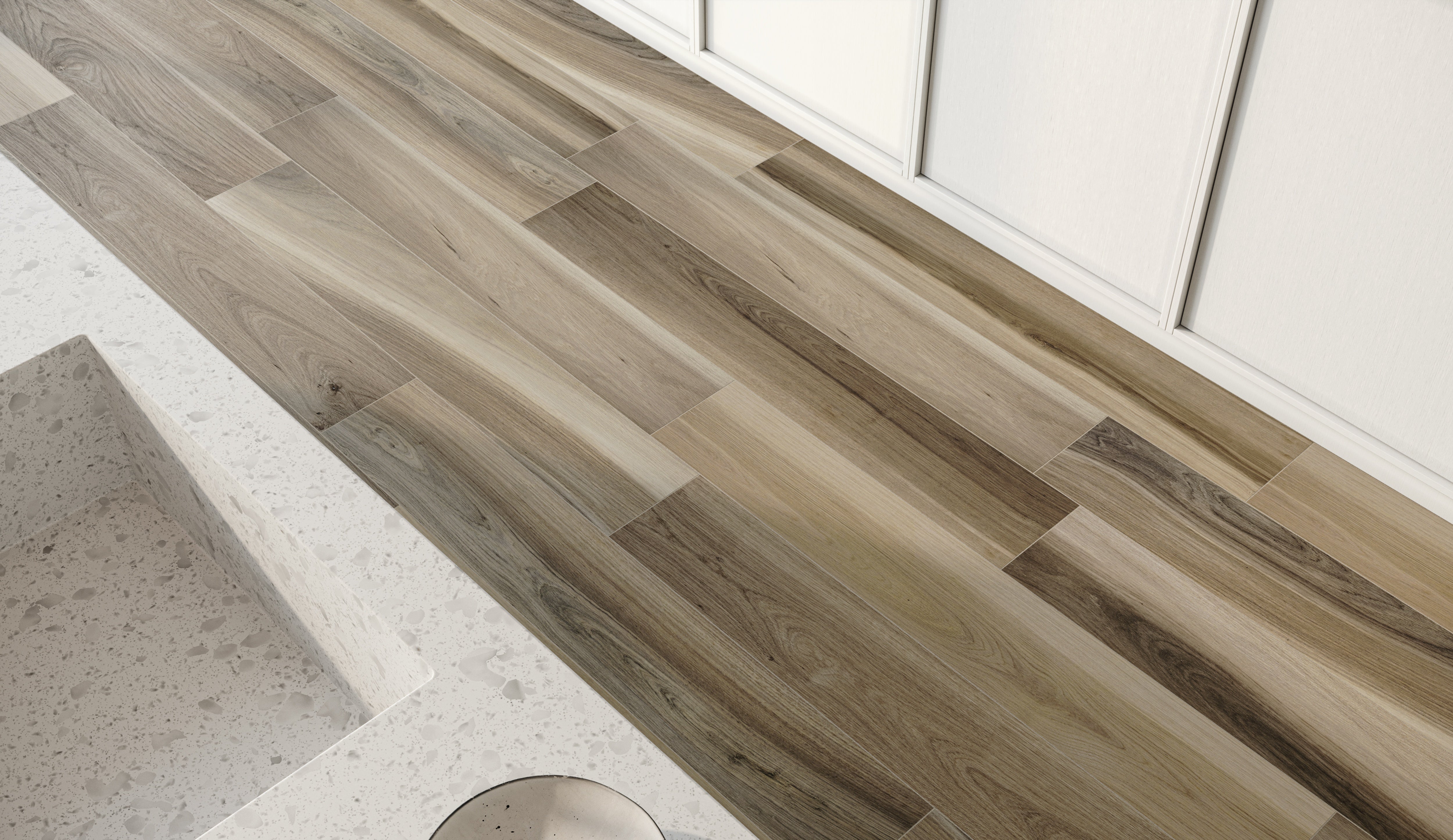 AMAYA: Walnut Porcelain Field Tile (8"×48"×5/16" | Matte | Pressed)