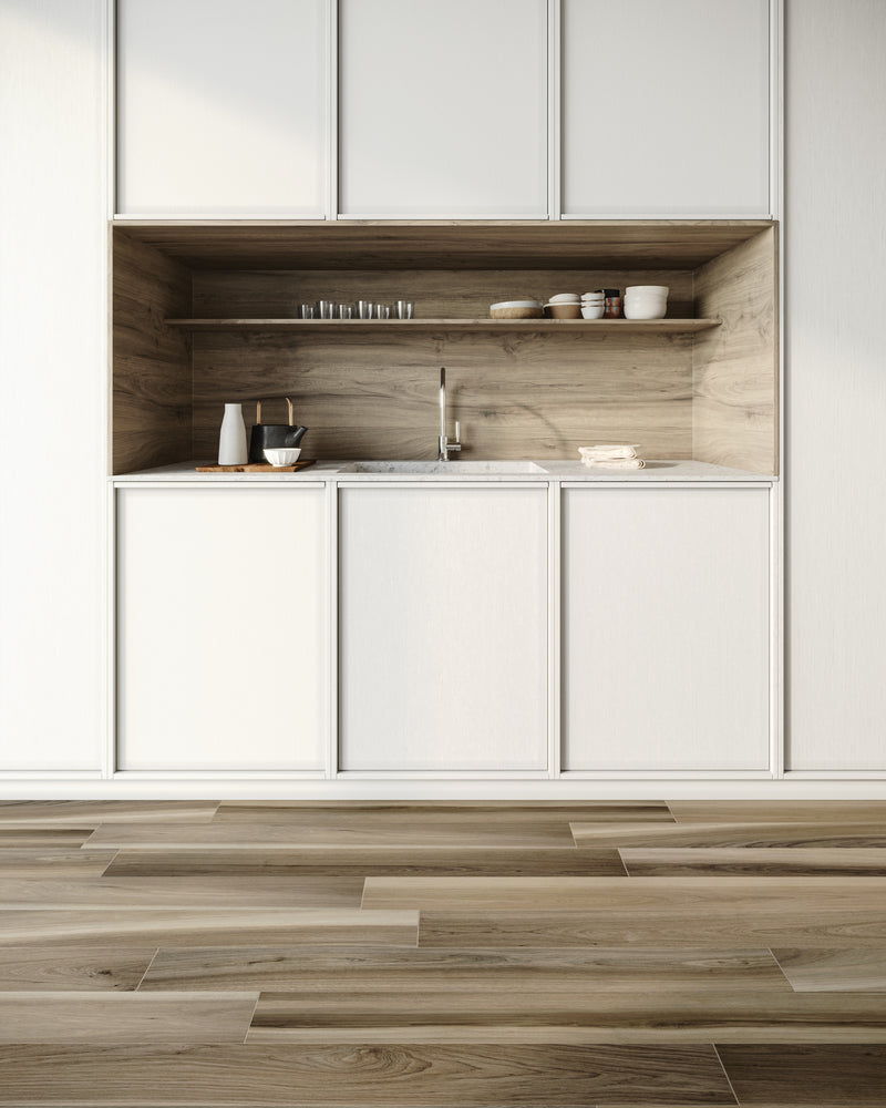 Anatolia Amaya Walnut matte tile in a room setting — available at Surface Group lifestyle image