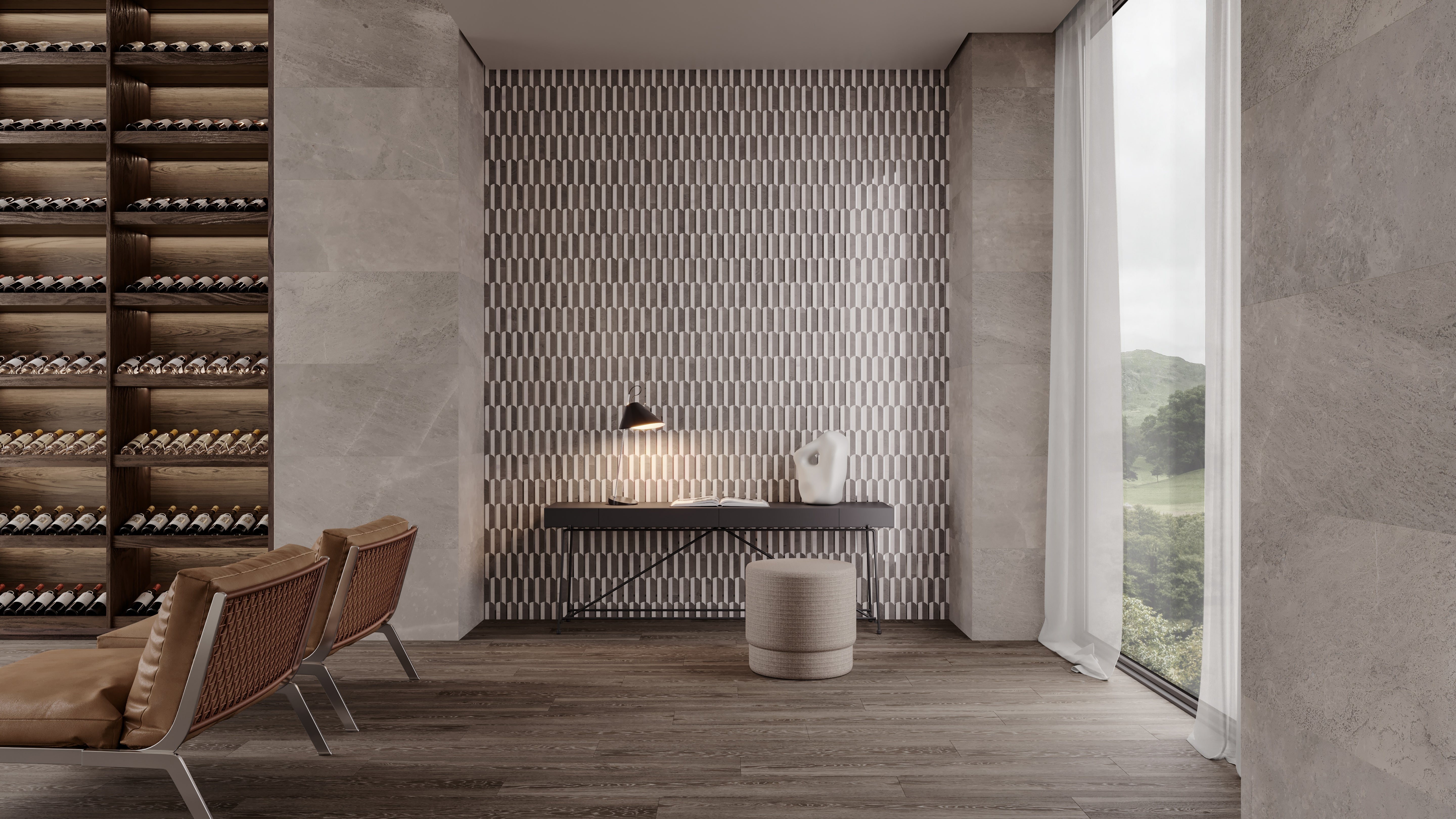Anciano Grigio marble trim by Anatolia, top-down product view, 1/2"×12"×5/8" size. Turkish marble for floors and walls.