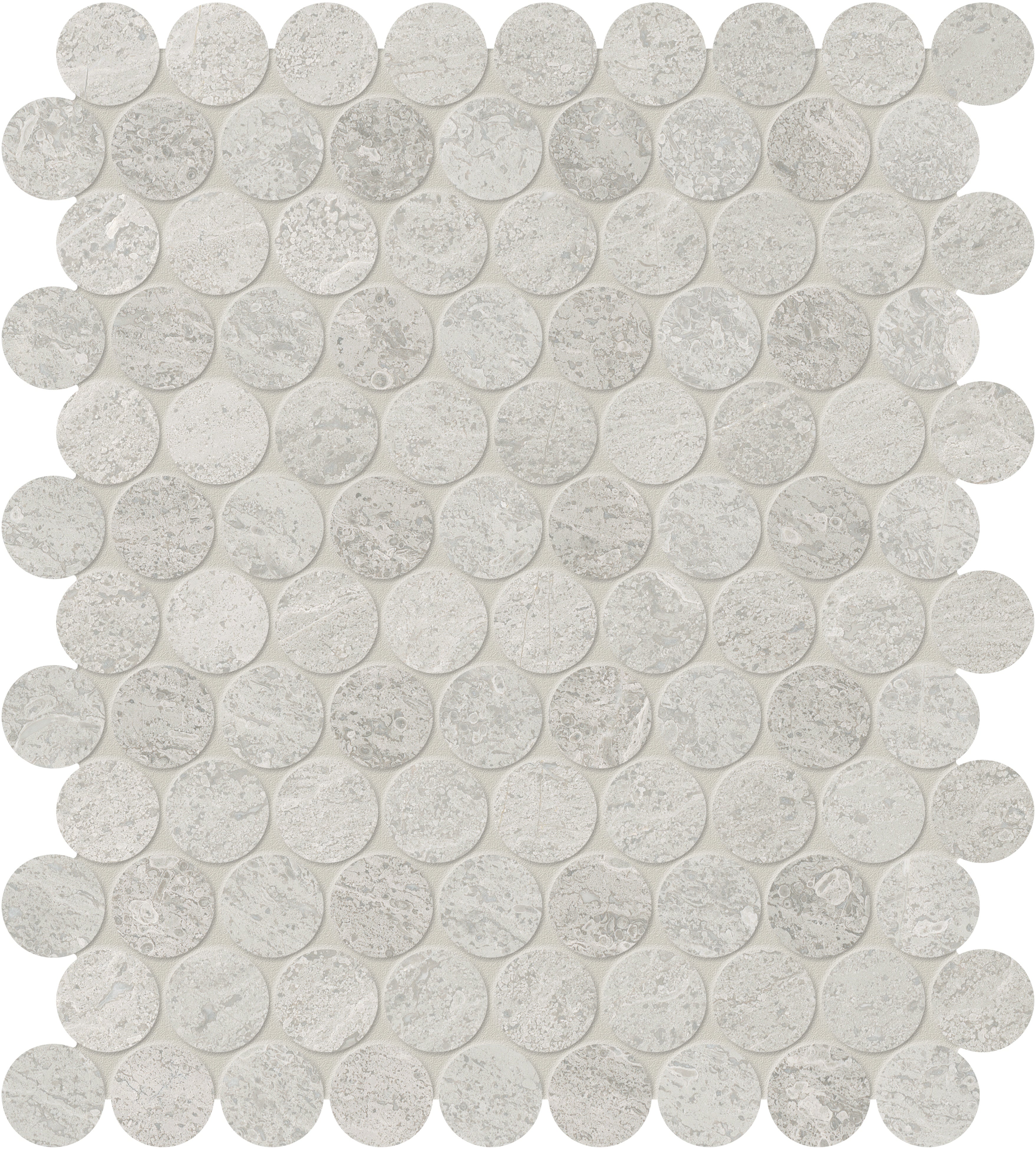 Anciano Grigio marble mosaic by Anatolia, top-down product view, 11 3/32"×12 7/8"×3/8" size. Turkish marble for floors and walls.