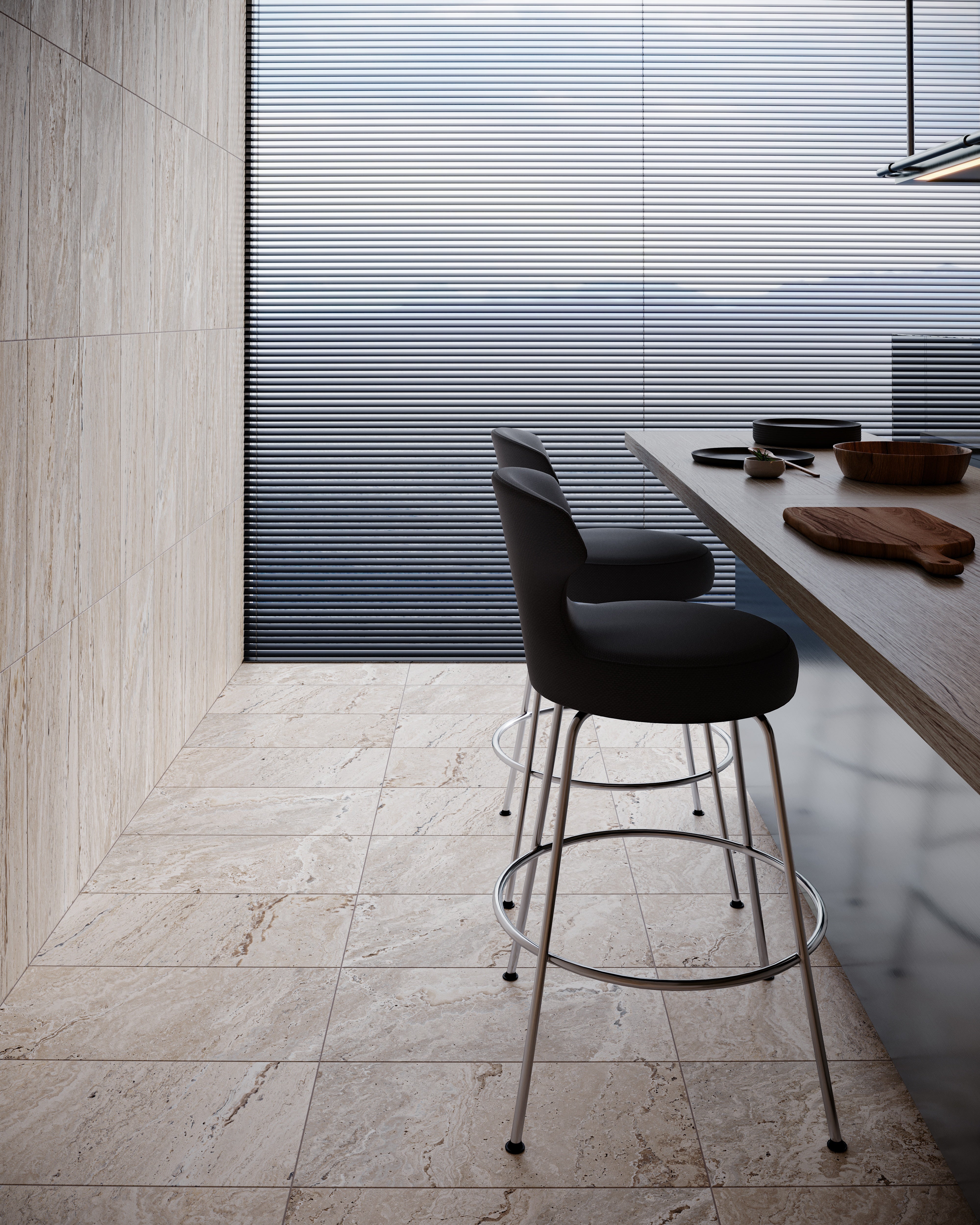 Antico Ivory porcelain mosaic by Anatolia, top-down product view, 11 25/32"×11 25/32"×5/16" size. Turkish porcelain for floors and walls.