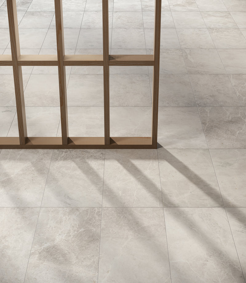 Anatolia Apollo Argento honed marble tile in a room setting — available at Surface Group lifestyle image