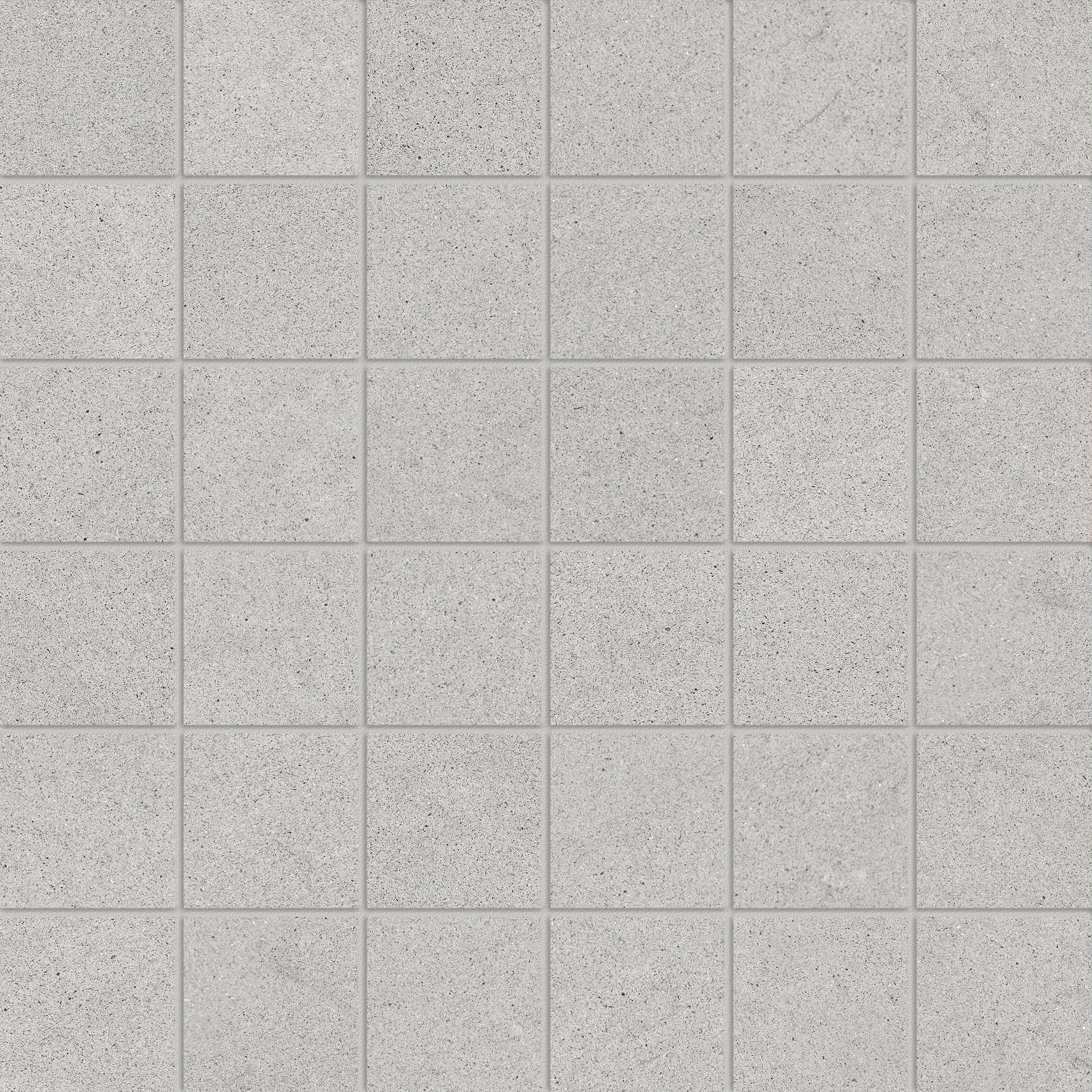 Artifact Fog porcelain mosaic by Anatolia, top-down product view, 11 25/32"×11 25/32"×11/32" size. Turkish porcelain for floors and walls.