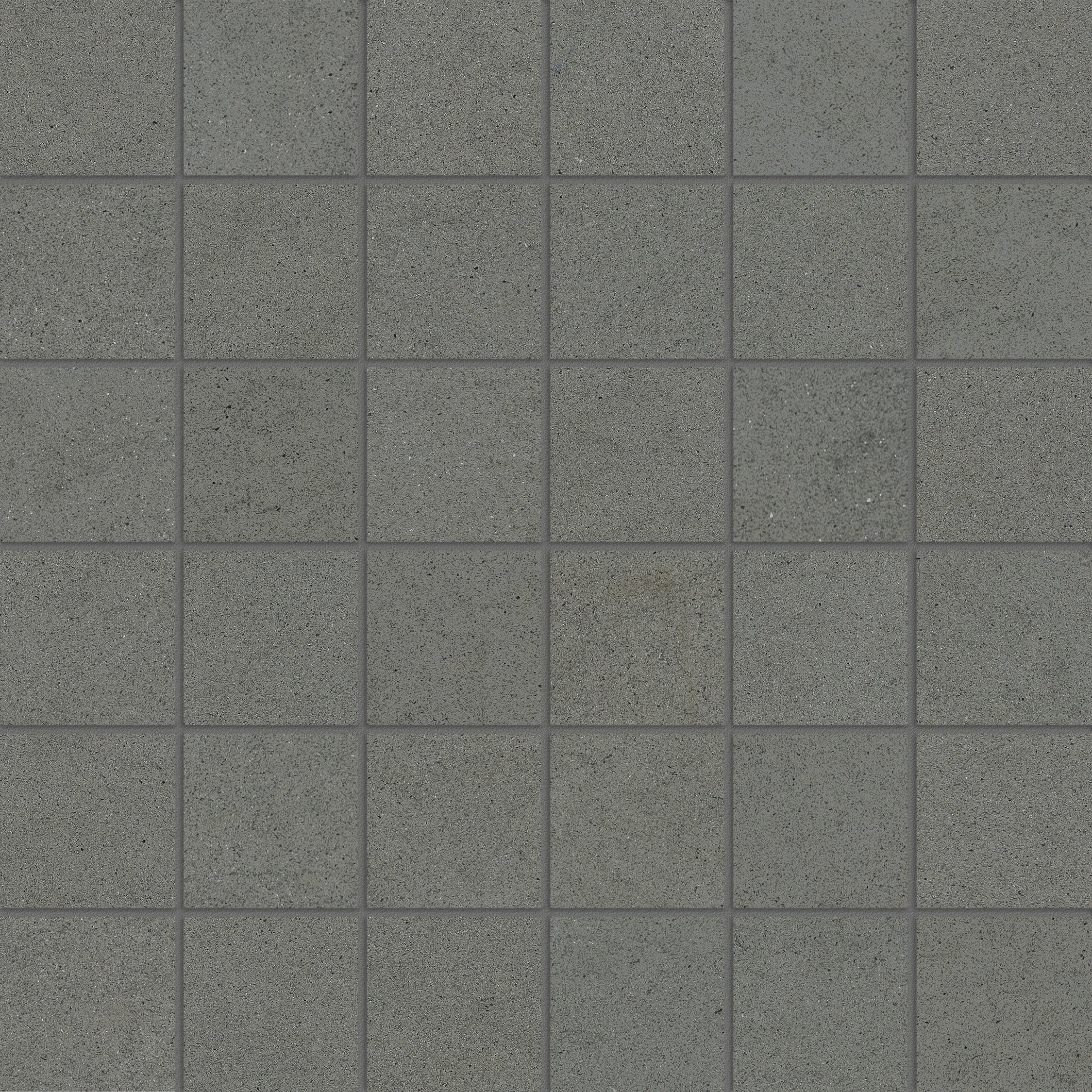 Artifact Umber porcelain mosaic by Anatolia, top-down product view, 11 25/32"×11 25/32"×11/32" size. Turkish porcelain for floors and walls.