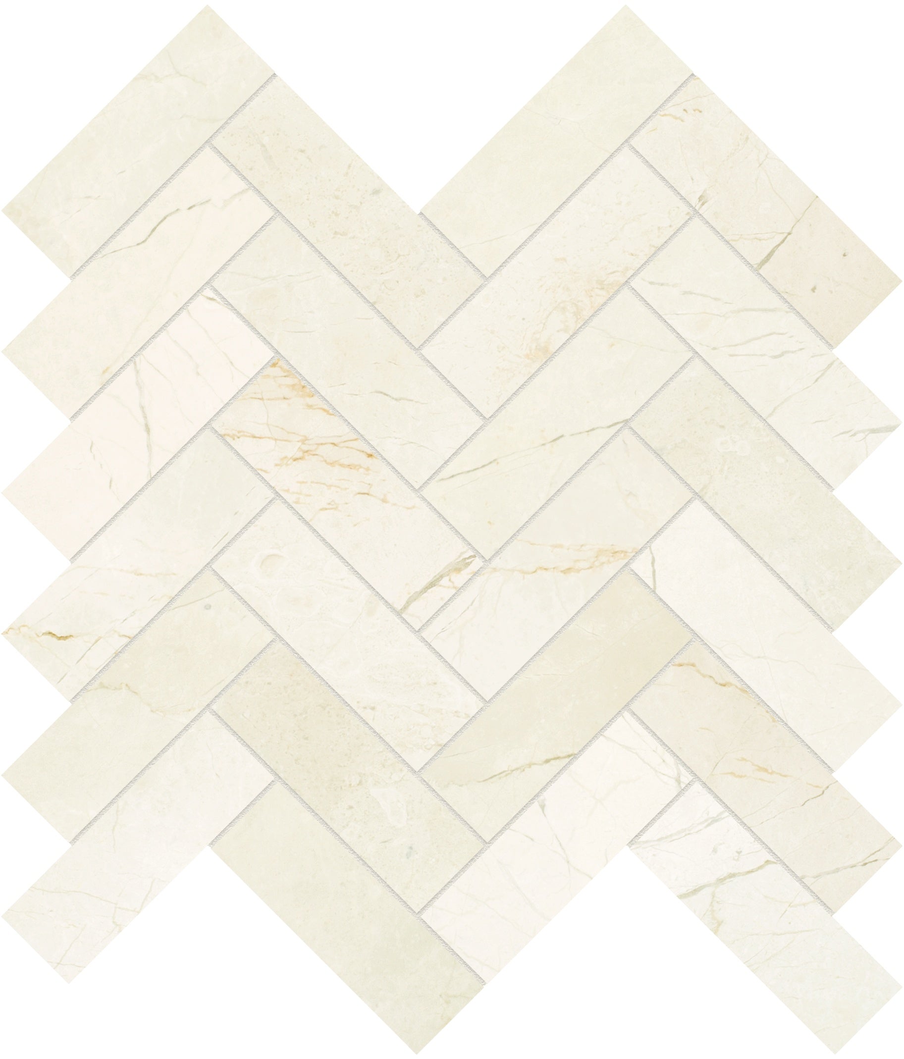 Avorio Crema marble mosaic by Anatolia, top-down product view, 11 1/4"×11 13/32"×3/8" size. Turkish marble for floors and walls.