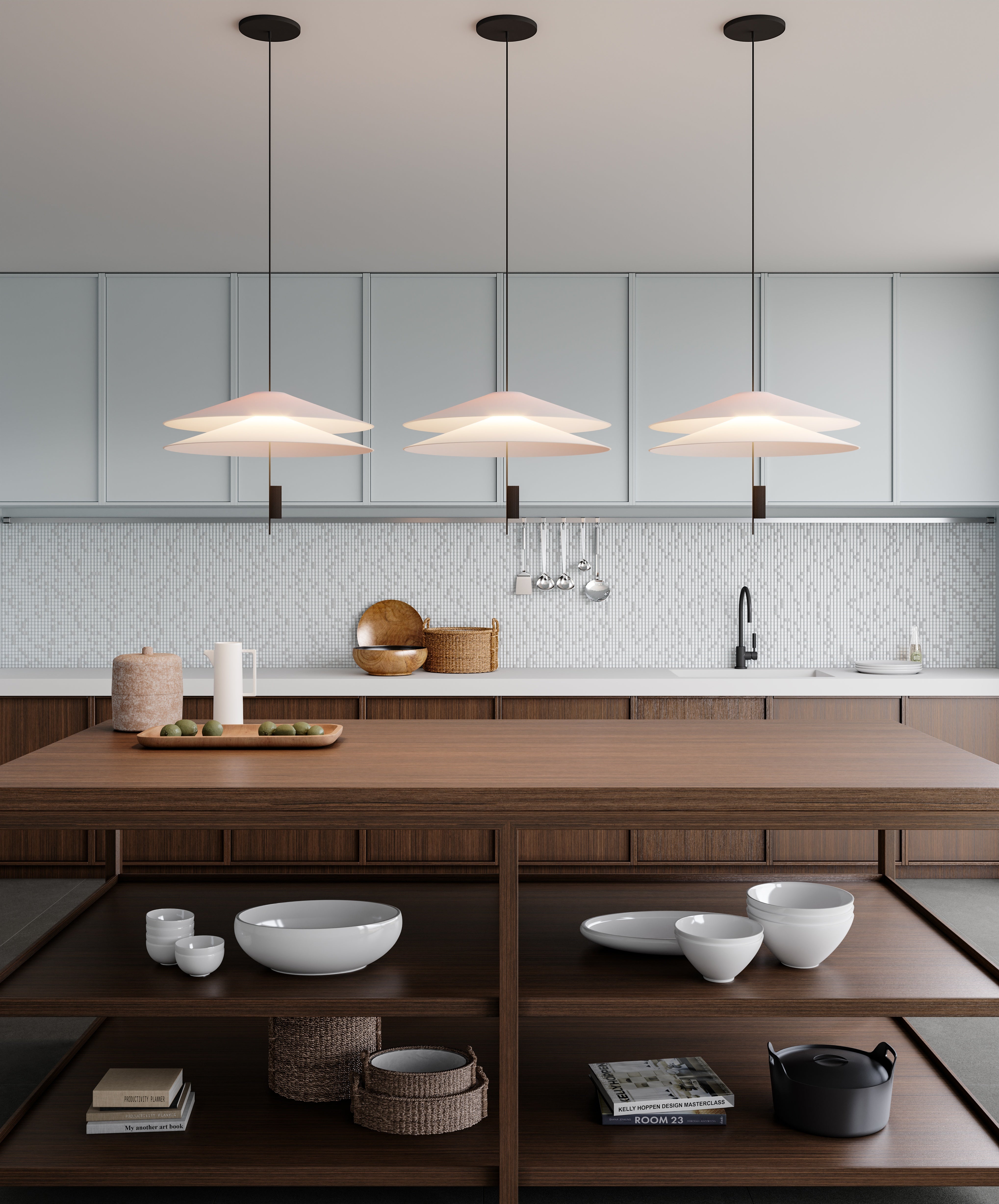 mosaic by Anatolia Tile, lifestyle installation view 1, 5/8" size. Premium porcelain for floors and walls.