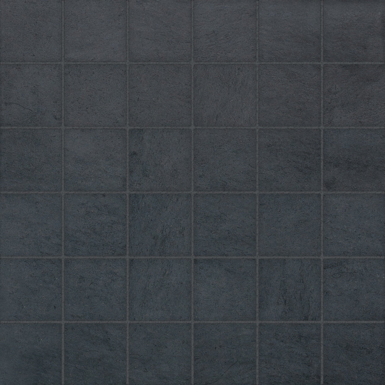 Cinq Black ceramic mosaic by Anatolia, top-down product view, 12 15/16"×12 15/16"×5/16" size. Turkish ceramic for floors and walls.