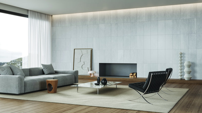 Anatolia Coliseo Platinum matte porcelain tile in a room setting — available at Surface Group lifestyle image