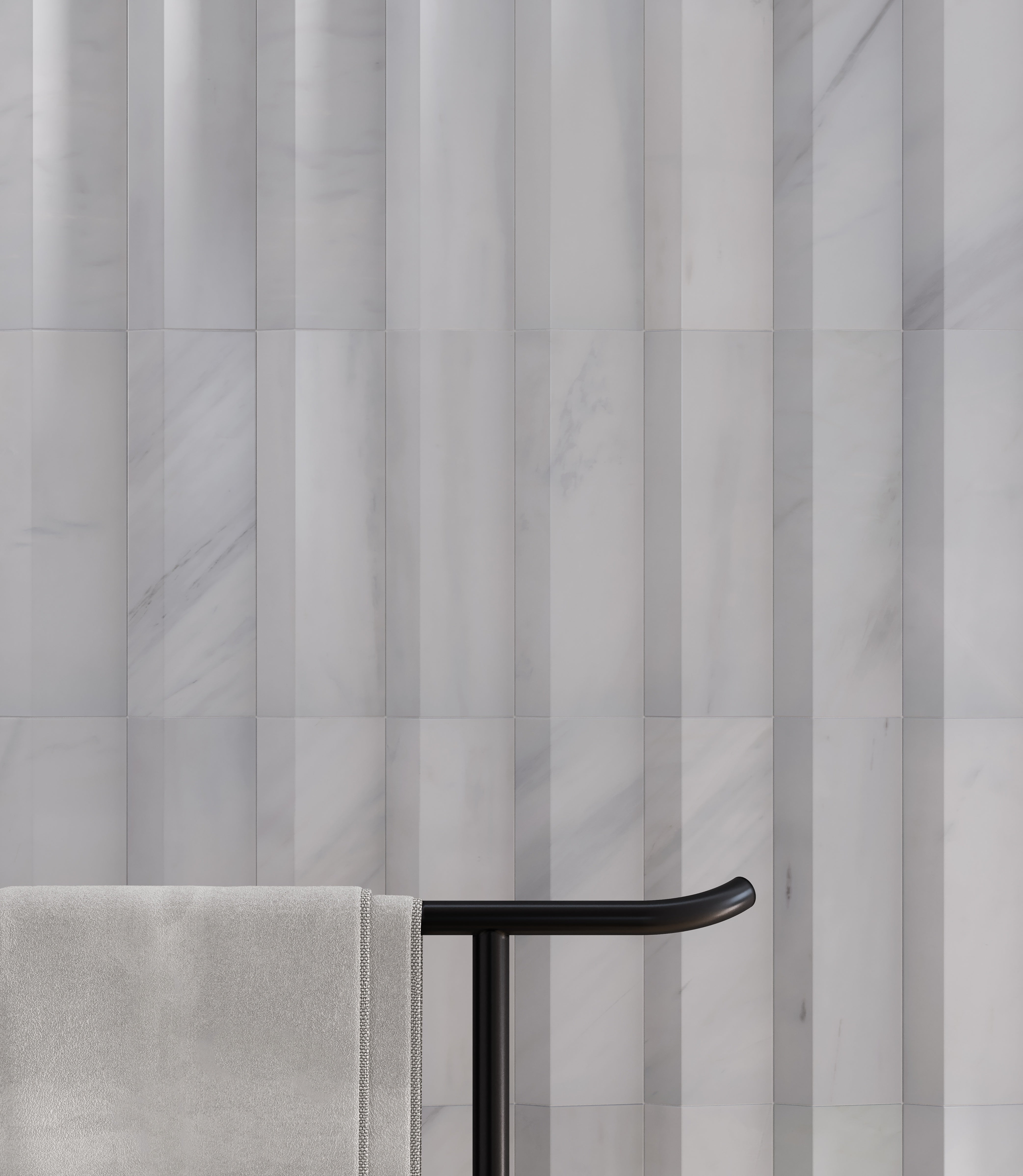 Cosmo Lumino dolomite trim by Anatolia, top-down product view, 1 1/4"×12"×7/8" size. Turkish dolomite for floors and walls.