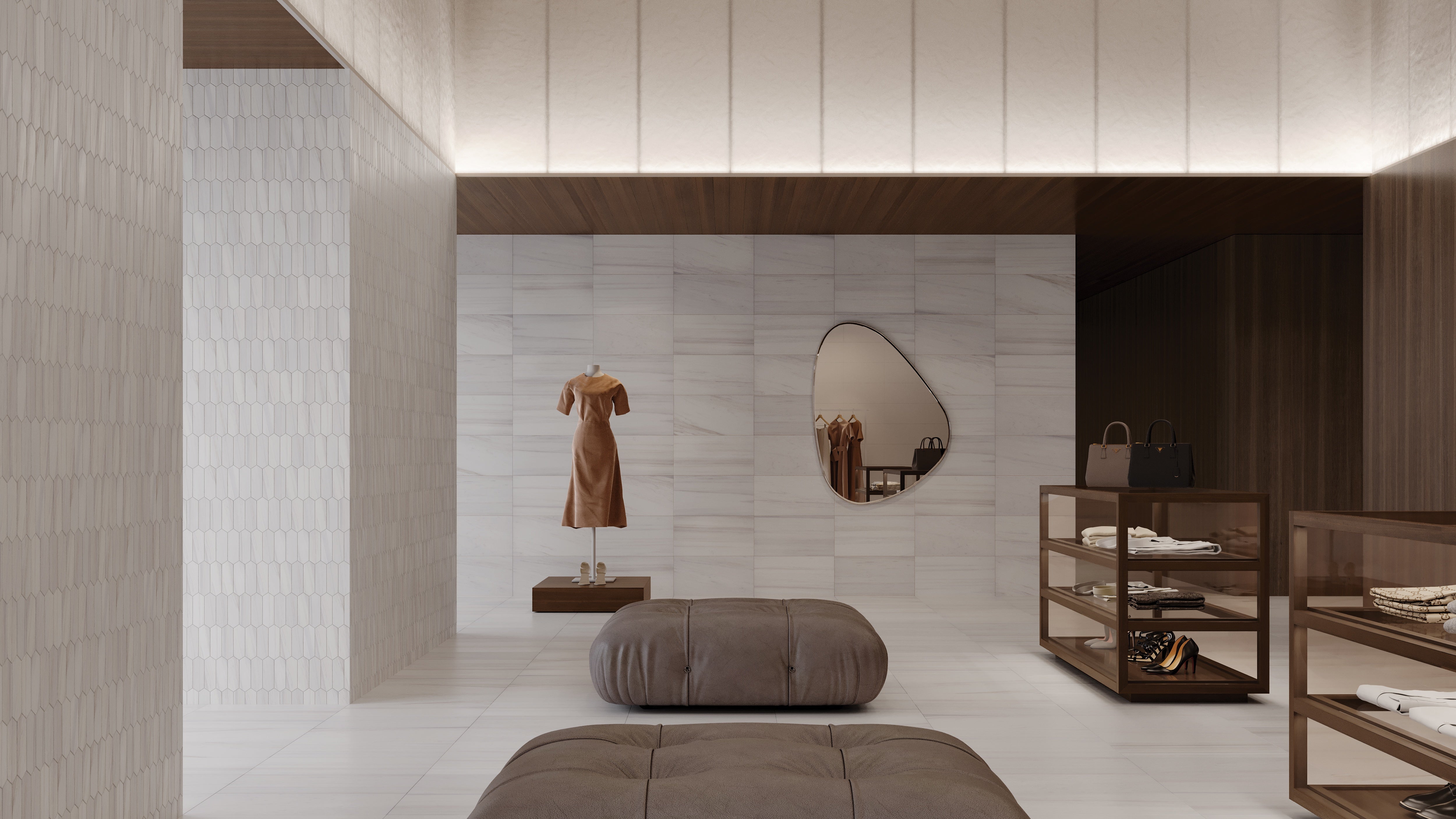 Cosmo Lumino dolomite trim by Anatolia, top-down product view, 1 1/4"×12"×7/8" size. Turkish dolomite for floors and walls.