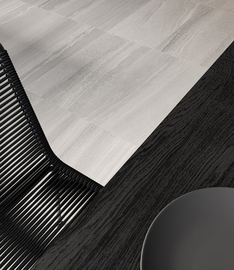 Anatolia Davenport Ash matte porcelain tile in a room setting — available at Surface Group lifestyle image