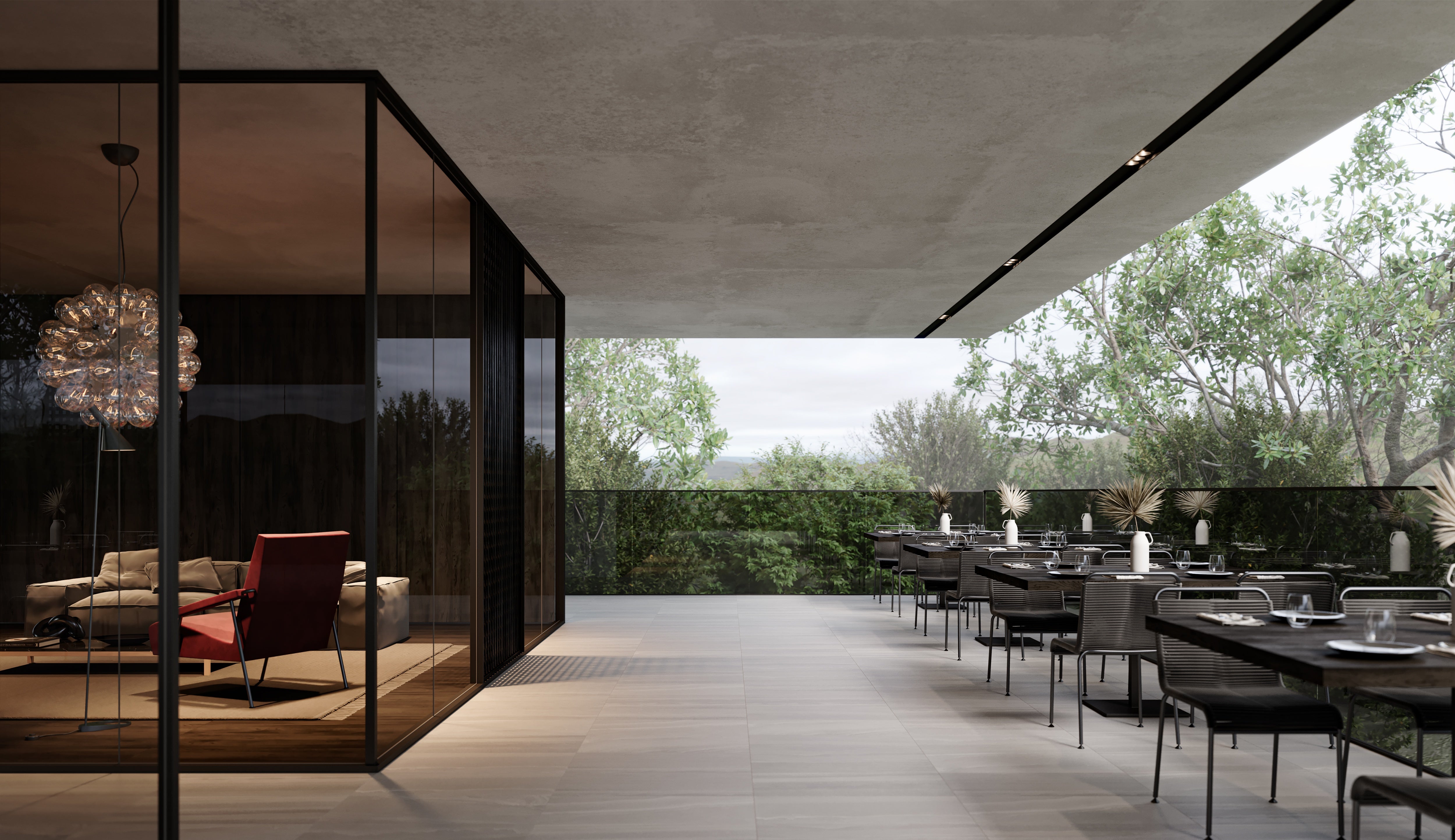 Davenport Ash porcelain trim by Anatolia, top-down product view, 3"×12"×11/32" size. Turkish porcelain for floors and walls.