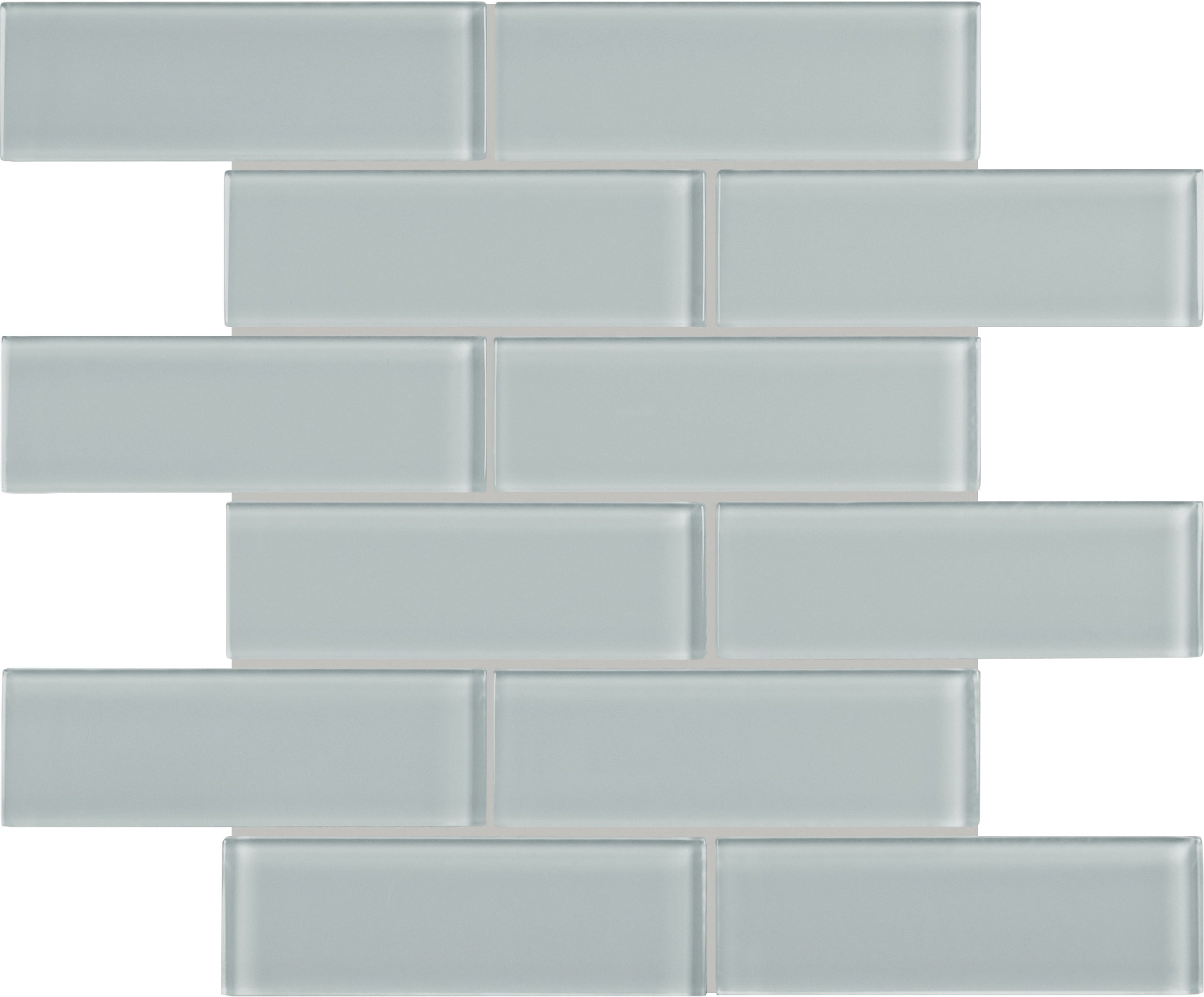 Element Cloud glass mosaic by Anatolia, top-down product view, 11 23/32"×11 23/32"×5/16" size. Chinese glass for floors and walls.