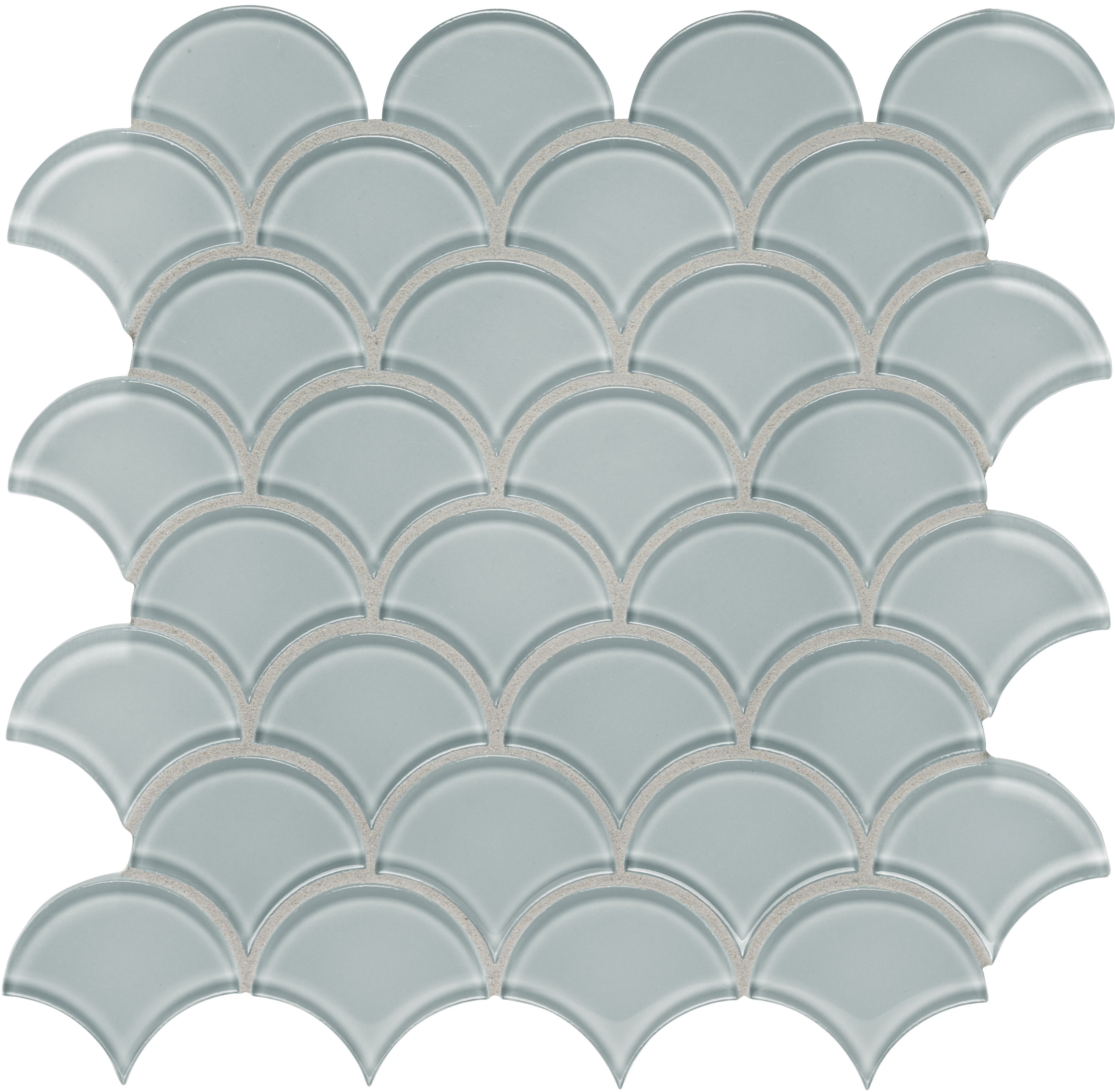 Element Cloud glass mosaic by Anatolia, top-down product view, 11 21/32"×11 15/16"×5/16" size. Chinese glass for floors and walls.