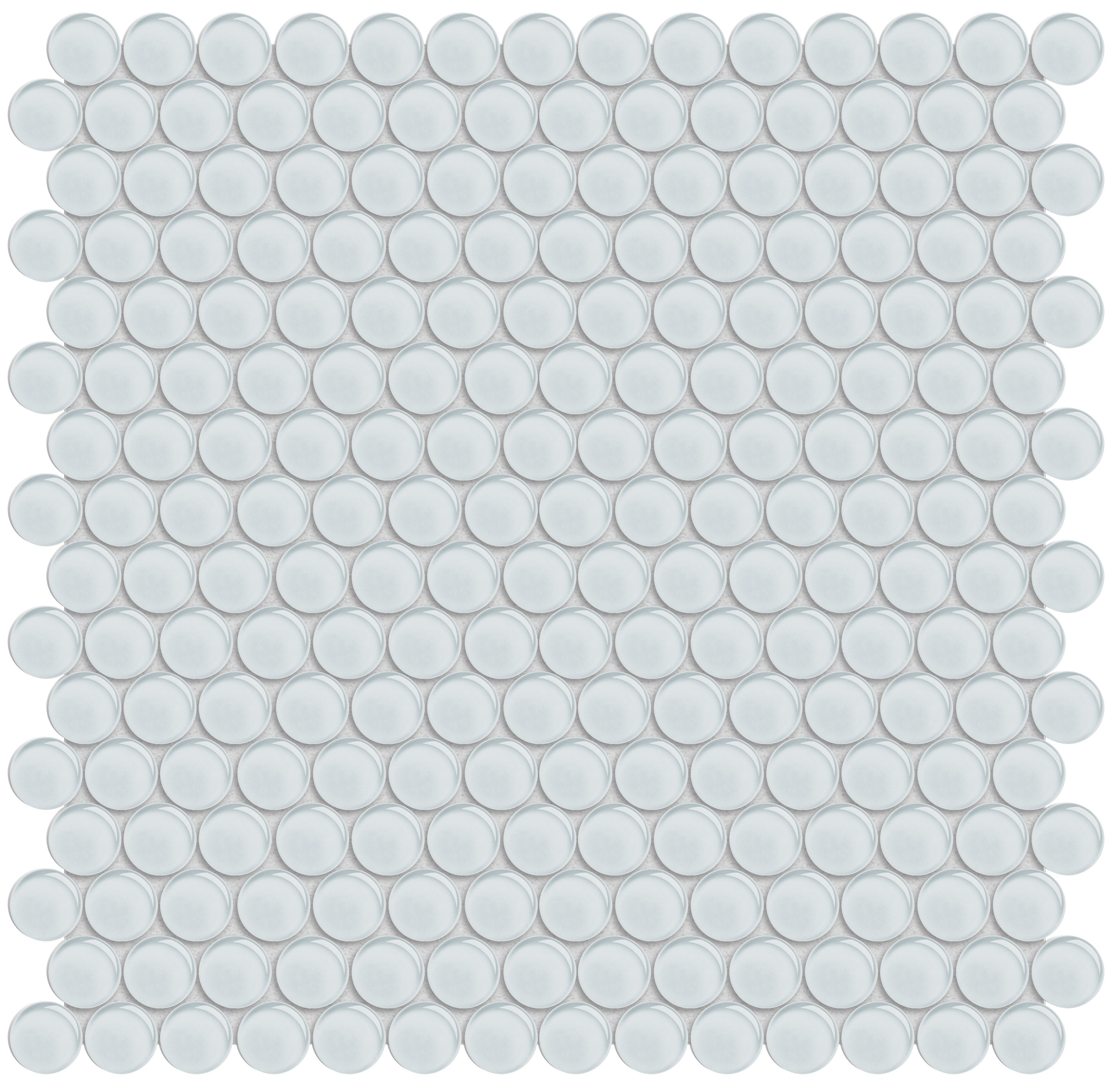 Element Ice glass mosaic by Anatolia, top-down product view, 11 23/32"×11 23/32"×5/16" size. Chinese glass for floors and walls.