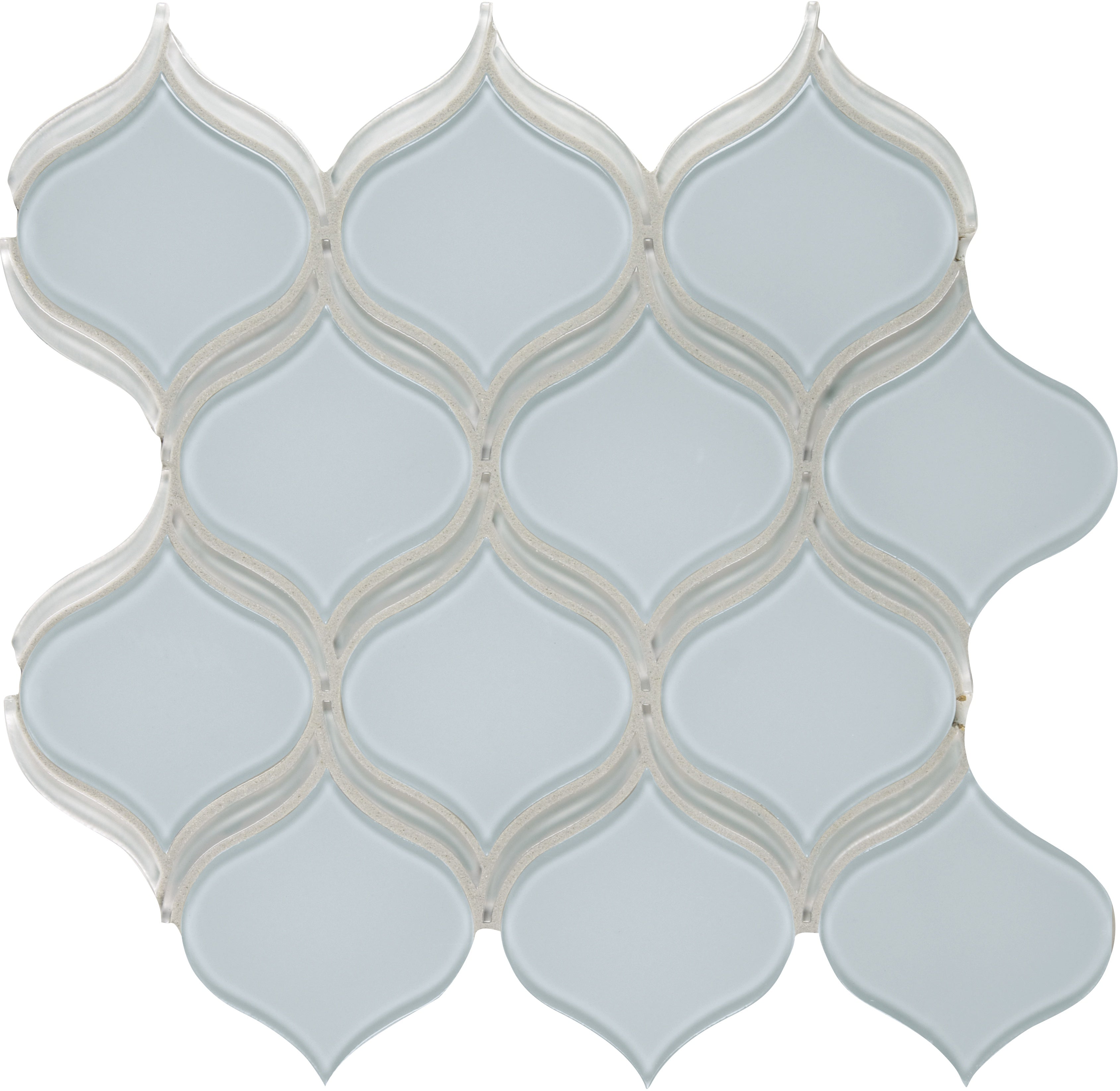 Element Skylight glass mosaic by Anatolia, top-down product view, 11 15/32"×12 5/32"×5/16" size. Chinese glass for floors and walls.