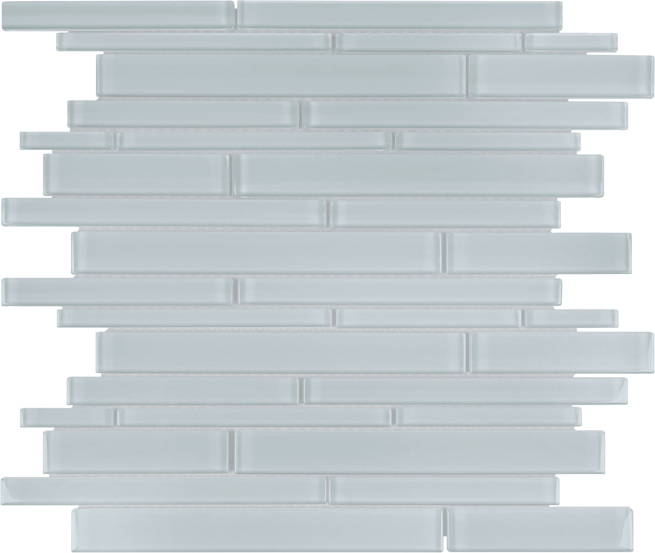 Element Skylight glass mosaic by Anatolia, top-down product view, 11 23/32"×11 23/32"×5/16" size. Chinese glass for floors and walls.