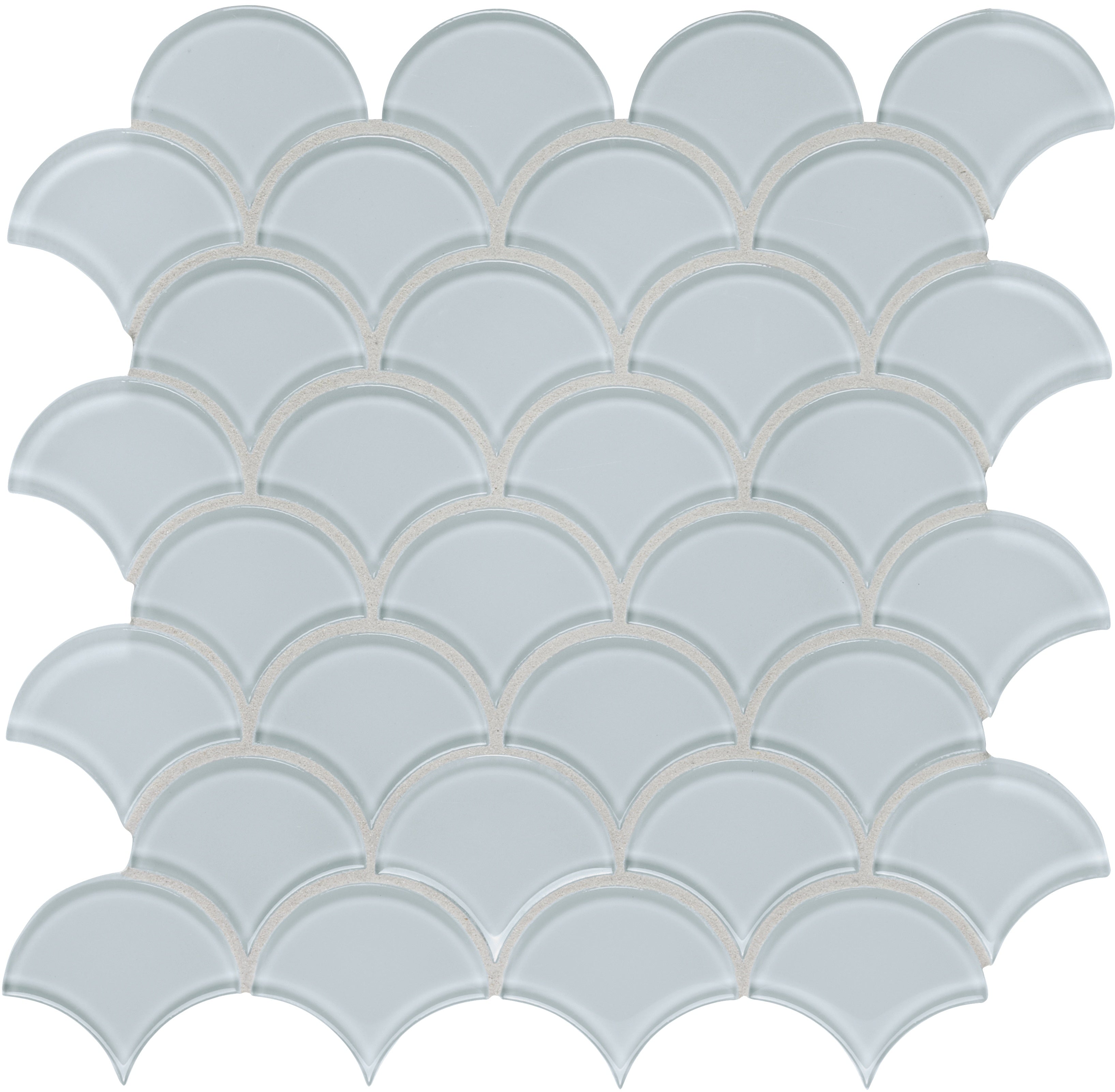 Element Skylight glass mosaic by Anatolia, top-down product view, 11 21/32"×11 15/16"×5/16" size. Chinese glass for floors and walls.