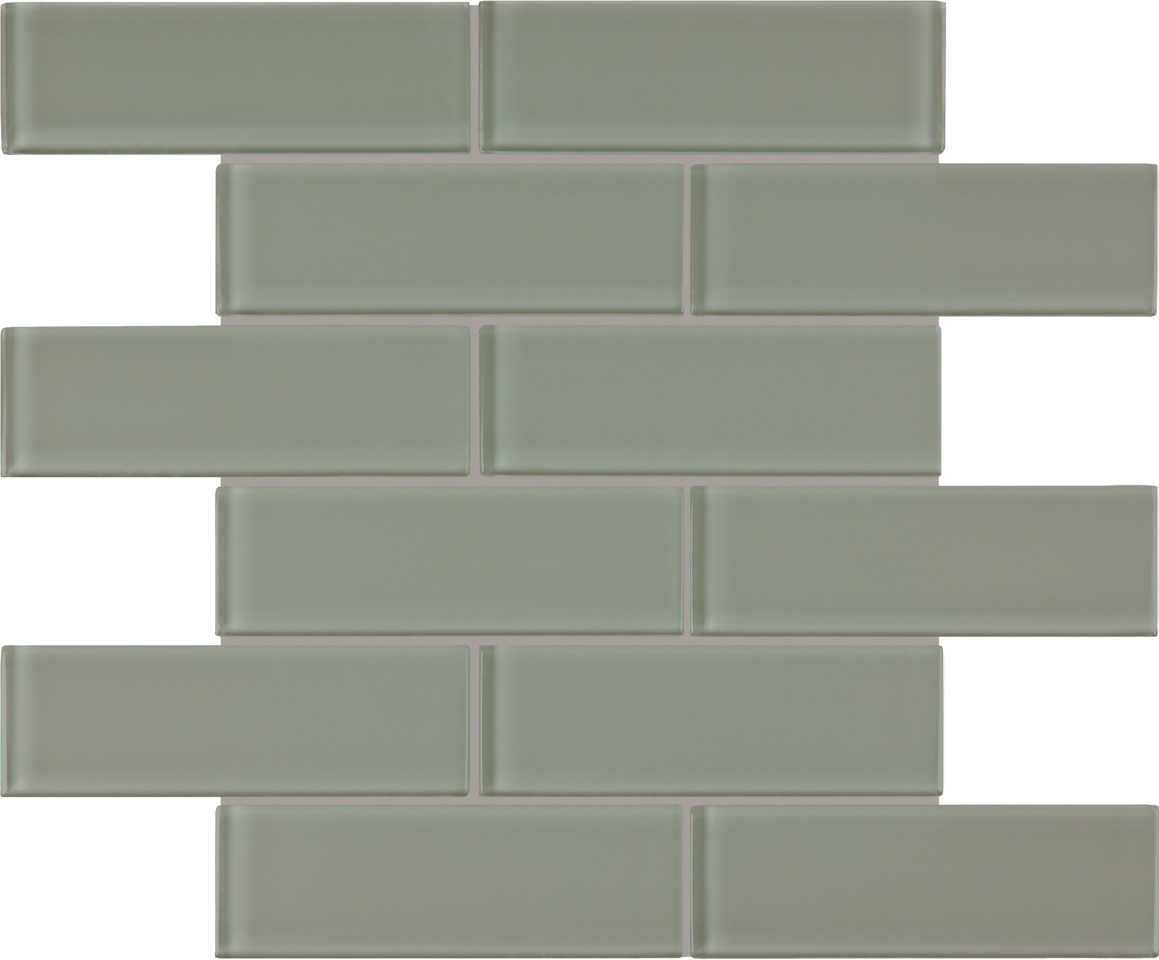 Element Smoke glass mosaic by Anatolia, top-down product view, 11 23/32"×11 23/32"×5/16" size. Chinese glass for floors and walls.