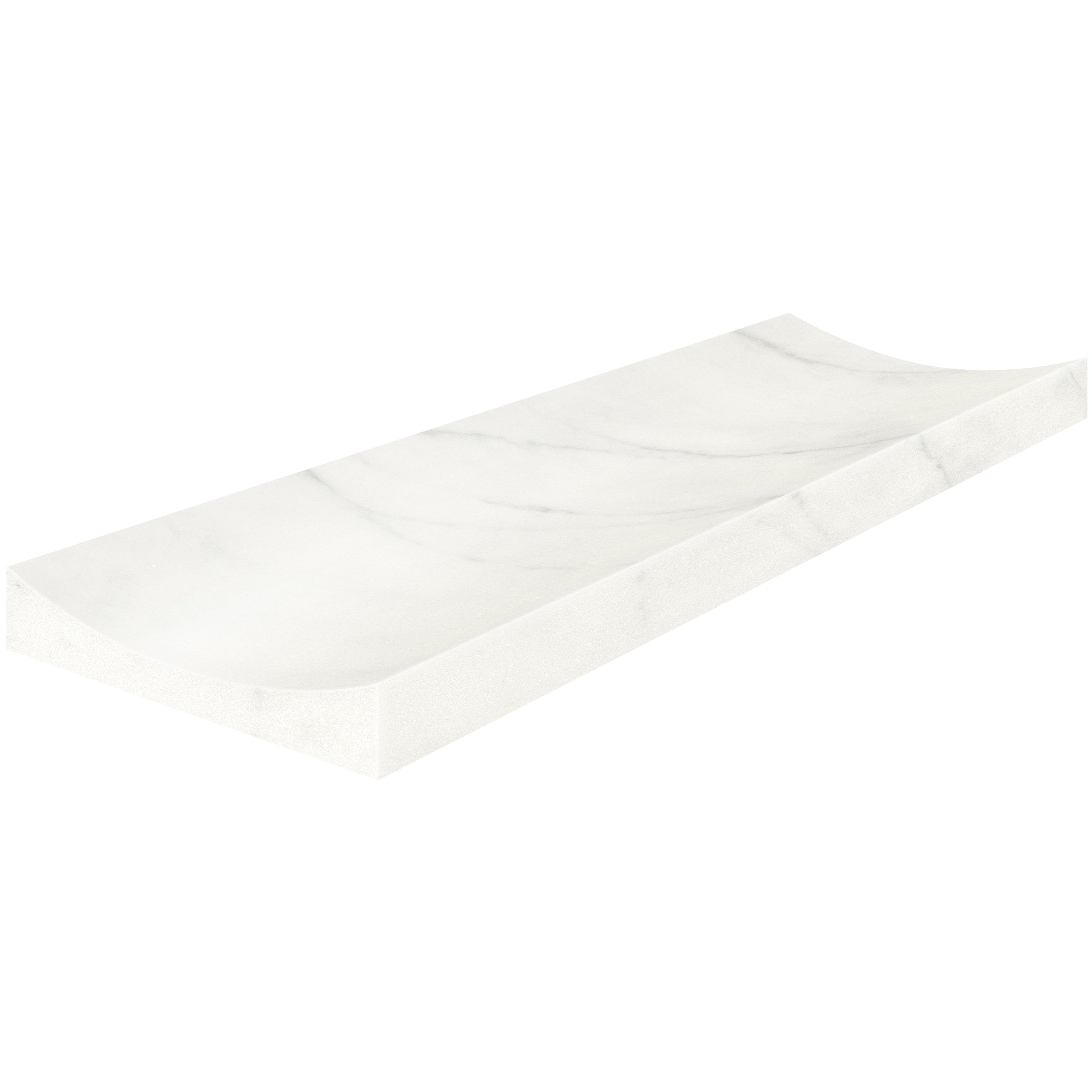 Eterna Bianco marble field tile by Anatolia, top-down product view, 4"×12"×23/32" size. Turkish marble for floors and walls.