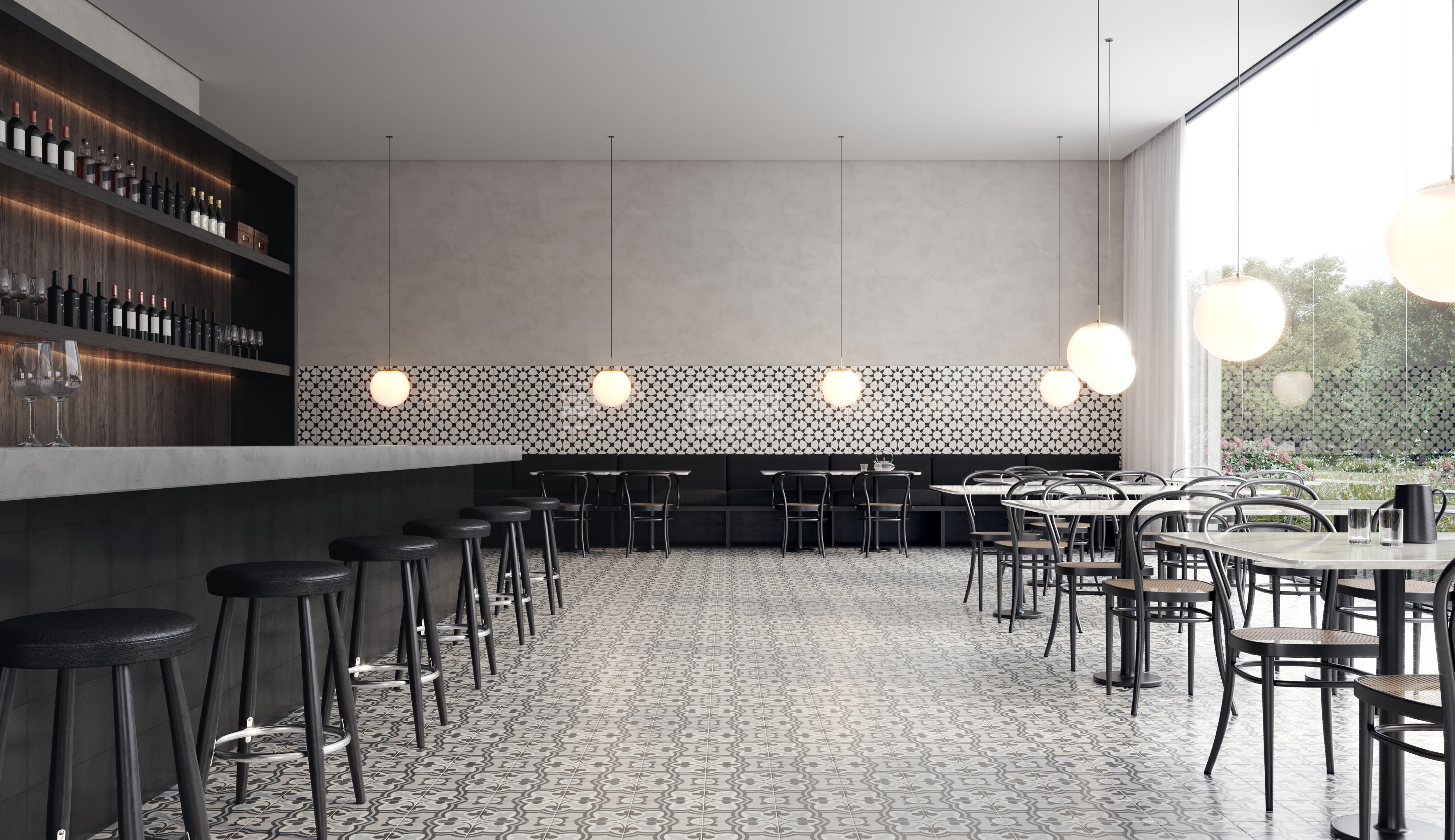 Form Monochrome porcelain field tile by Anatolia, top-down product view, 8"×11/32" size. Turkish porcelain for floors and walls.