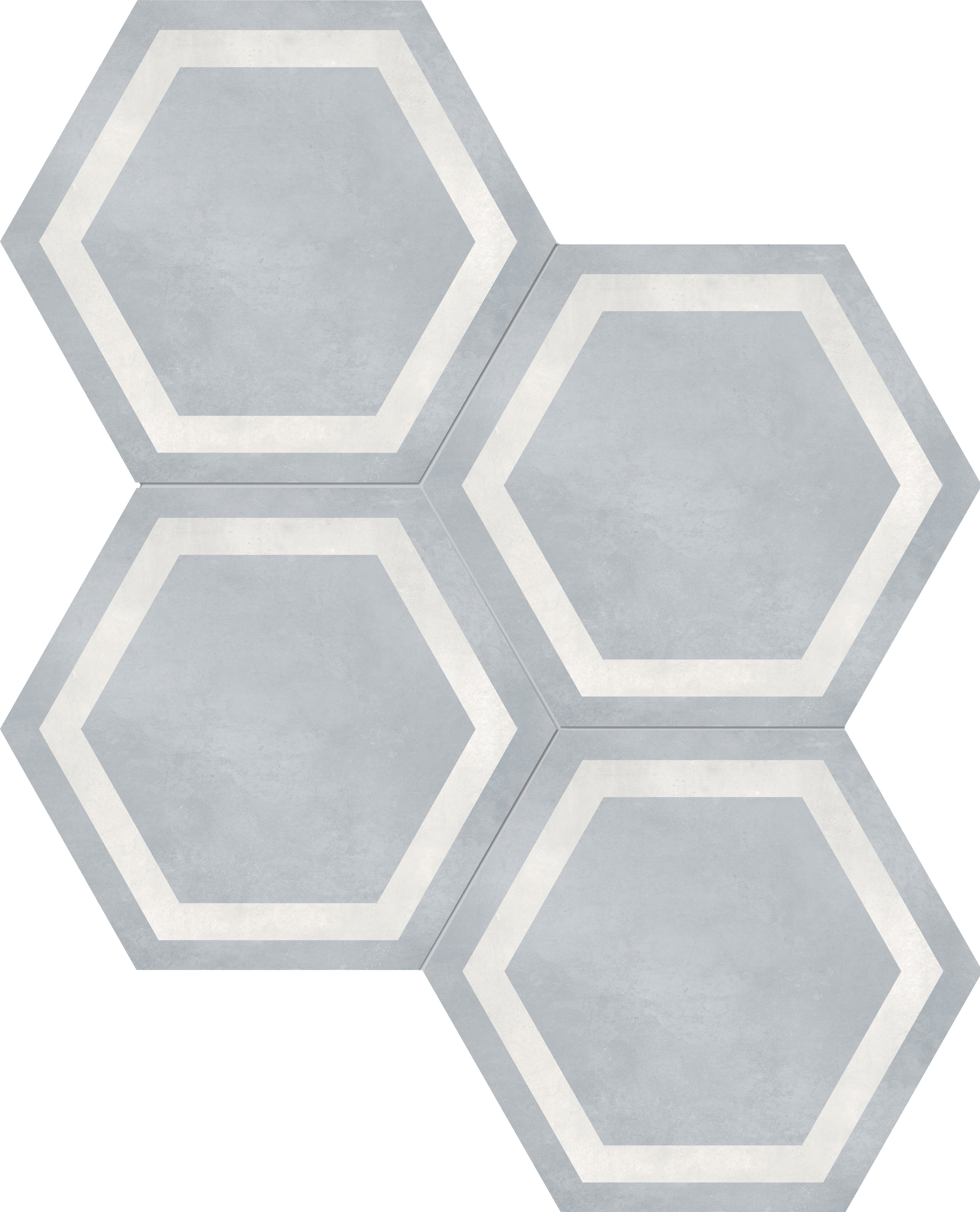 FORM: Tide Hexagon Frame Hexagon Porcelain Field Tile (7"×7 7/8"×11/32" | Matte | Pressed)
