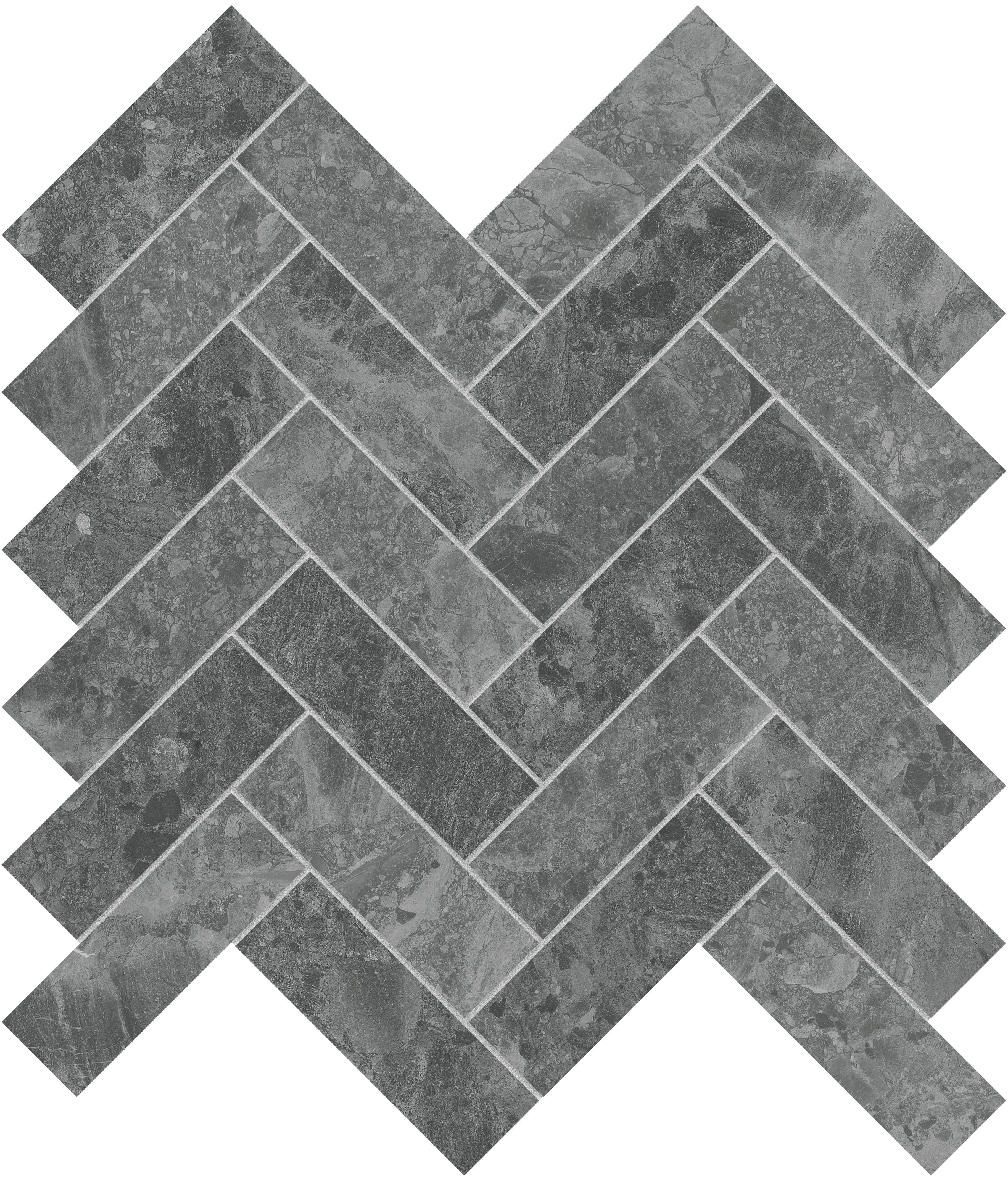 Gemma Mystique marble mosaic by Anatolia, top-down product view, 11 1/4"×11 13/32"×3/8" size. Turkish marble for floors and walls.