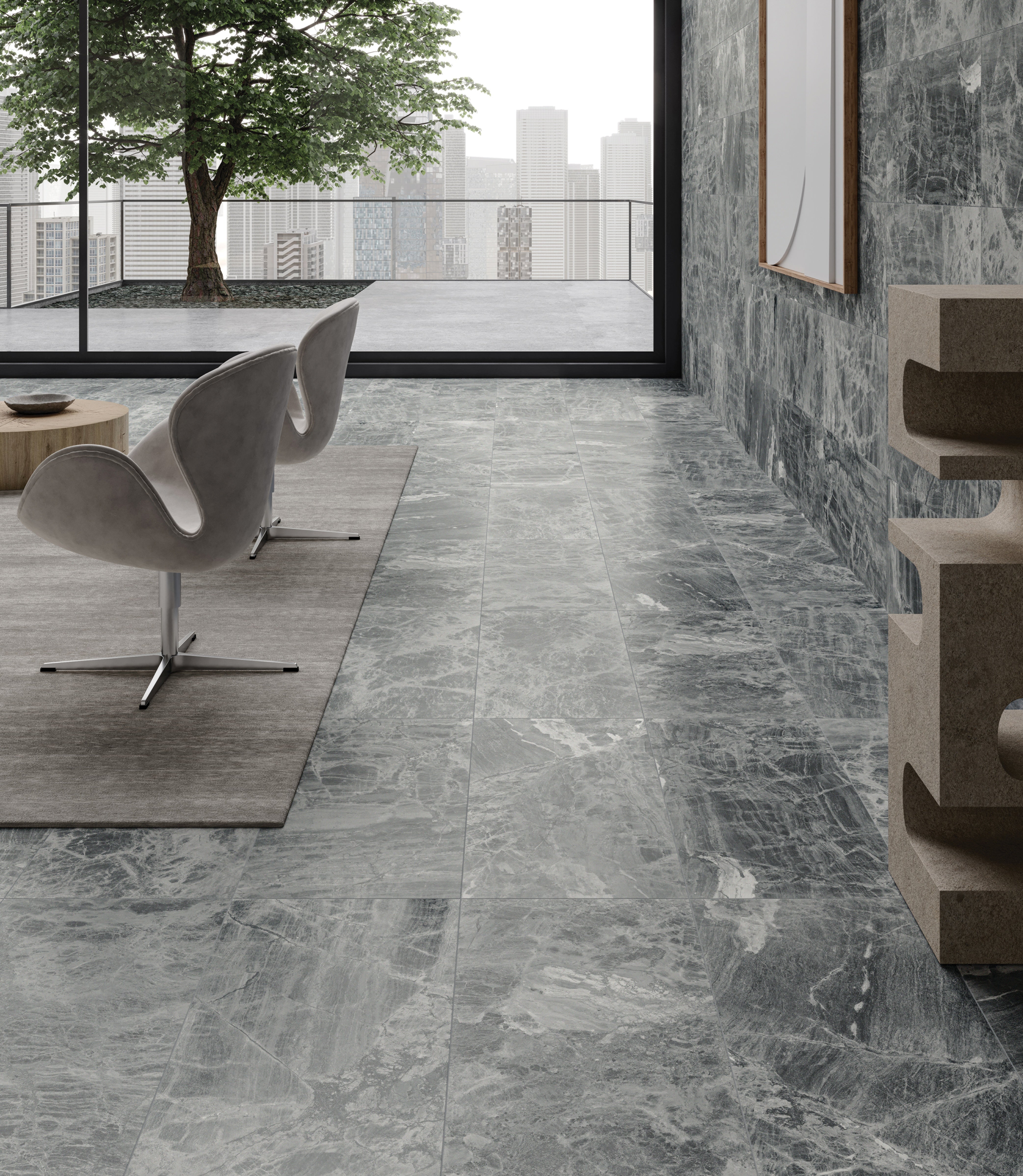 Gemma Mystique marble trim by Anatolia, top-down product view, 1/2"×12"×5/8" size. Turkish marble for floors and walls.