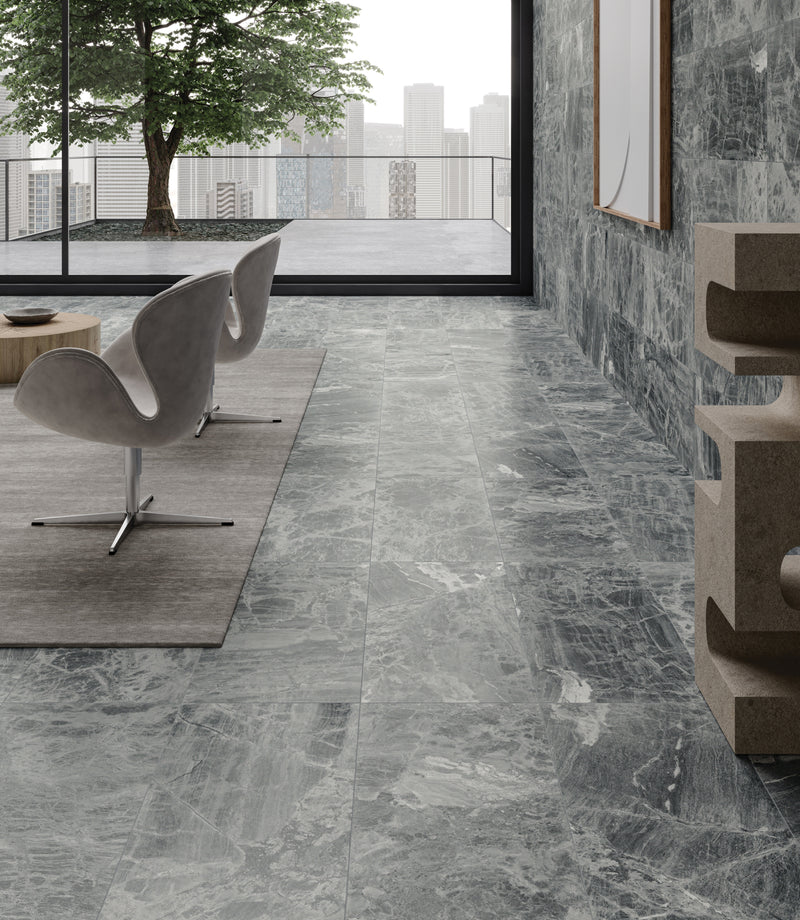 Anatolia Gemma Mystique brushed marble tile in a room setting — available at Surface Group lifestyle image