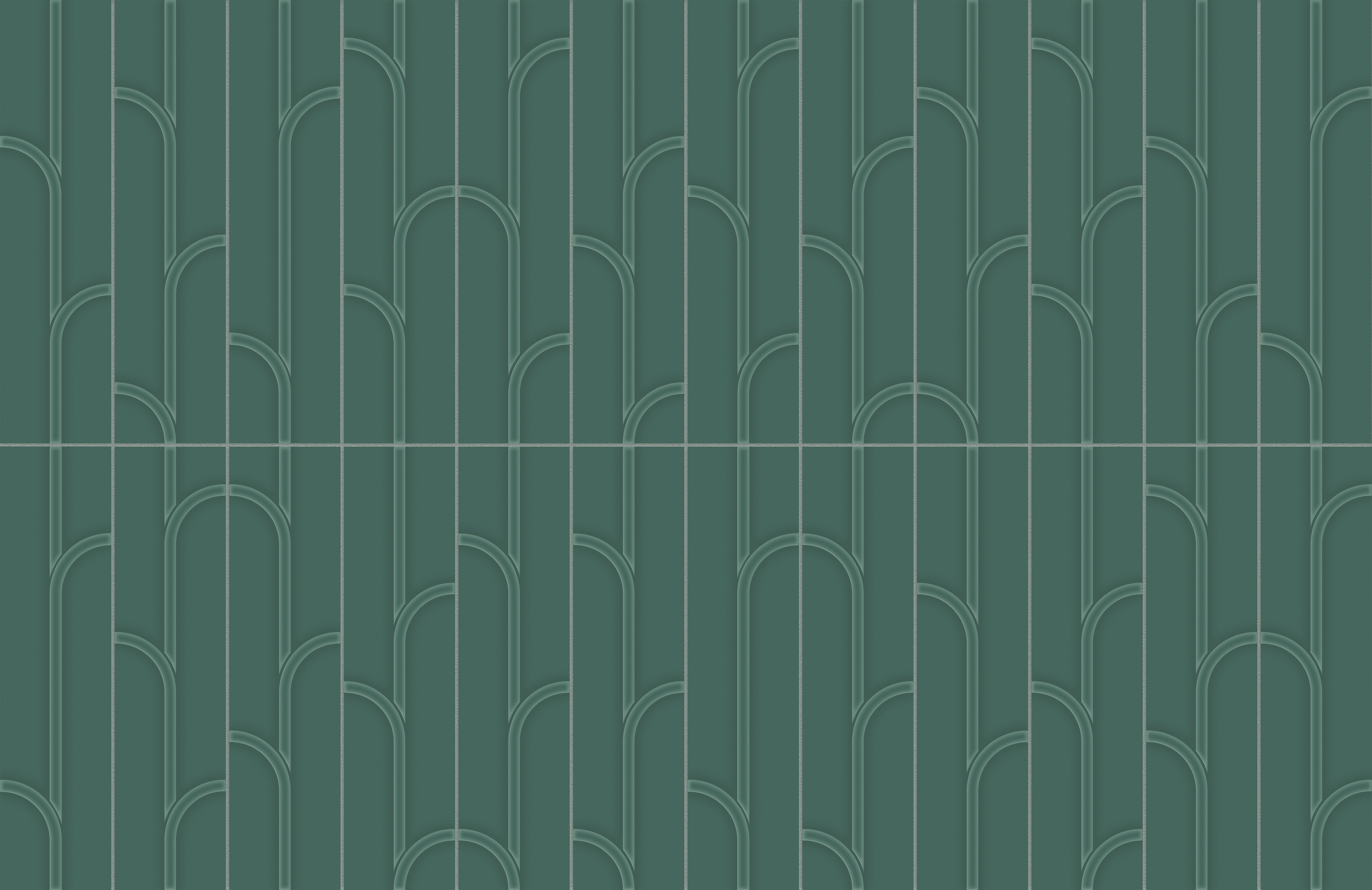 GEOMETRA: Emerald Ivy Ceramic Field Tile (3"×12"×11/32" | Glossy | Pressed)