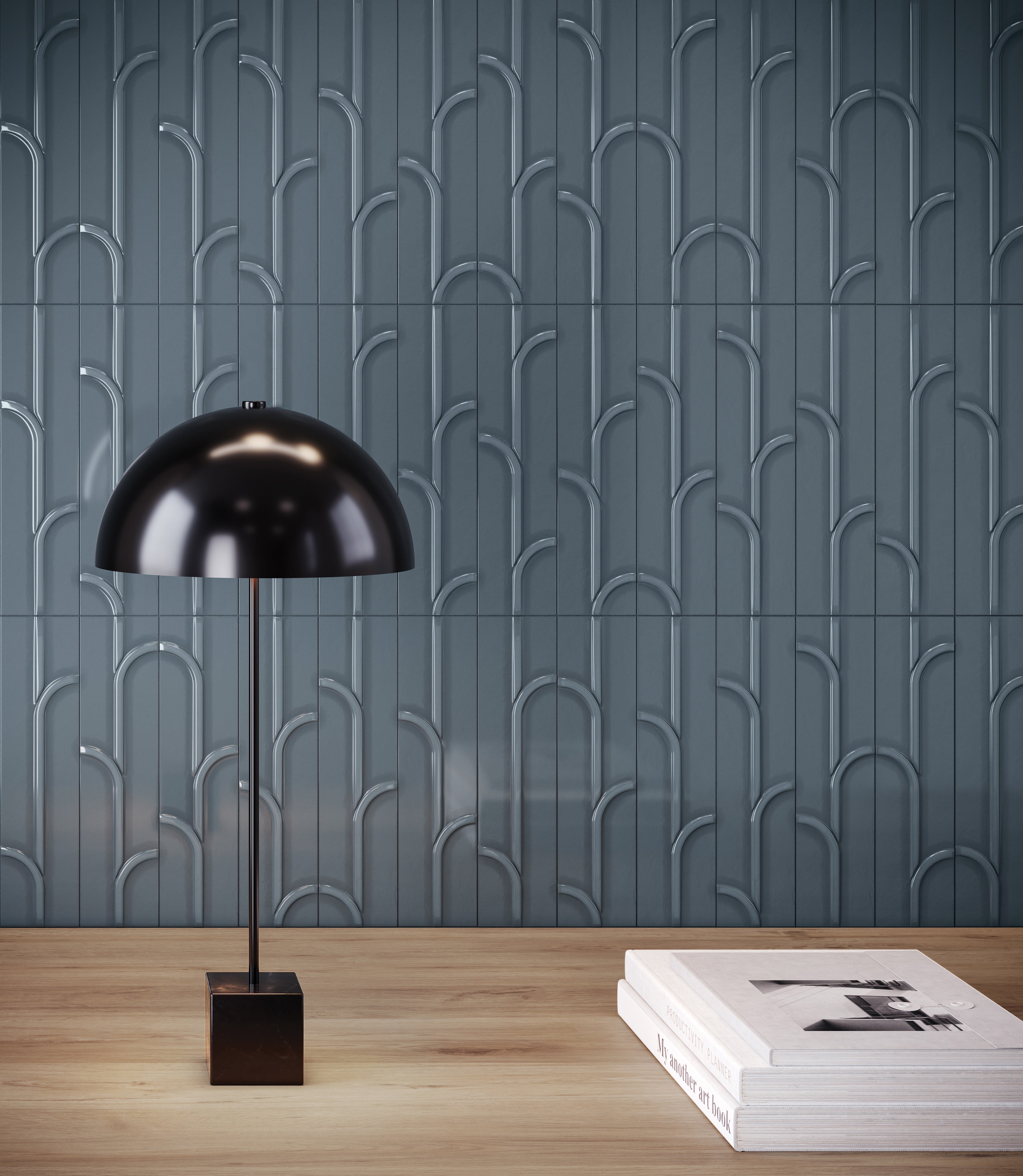 GEOMETRA: Ink Divide Ceramic Field Tile (3"×12"×11/32" | Glossy | Pressed)