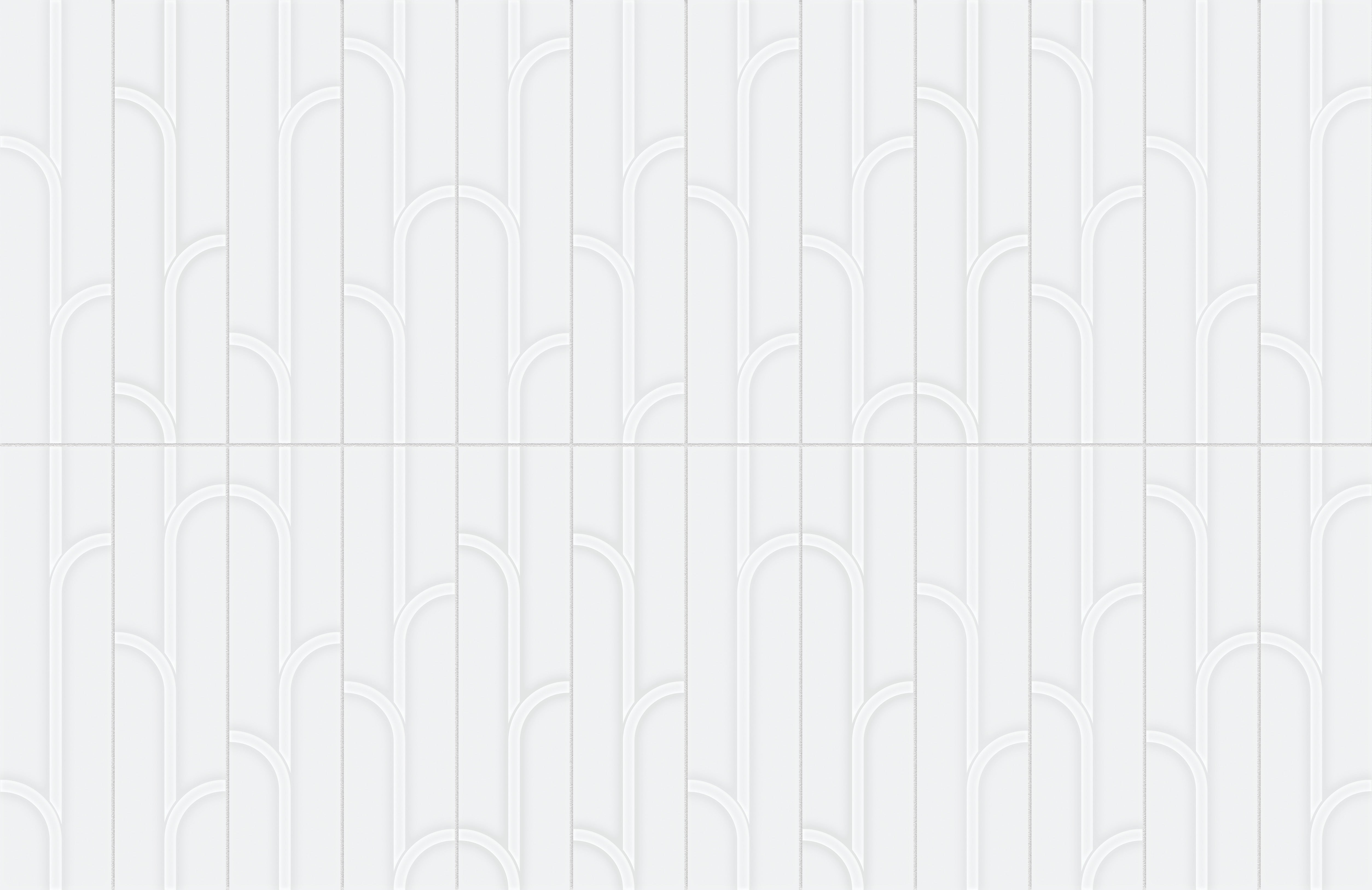 GEOMETRA: Powder Ivy Ceramic Field Tile (3"×12"×11/32" | Glossy | Pressed)