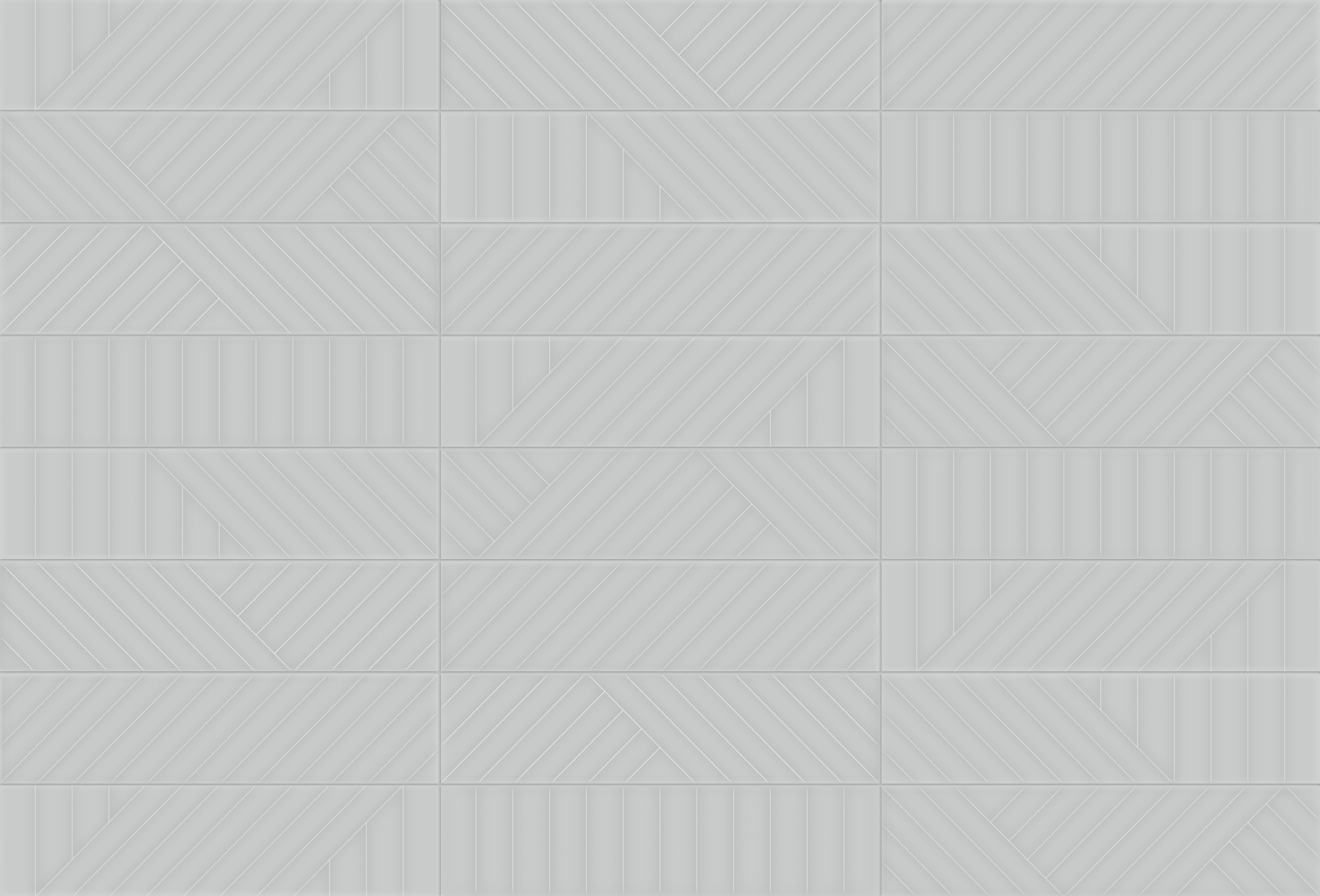GEOMETRA: Silver Maze Ceramic Field Tile (3"×12"×11/32" | Glossy | Pressed)