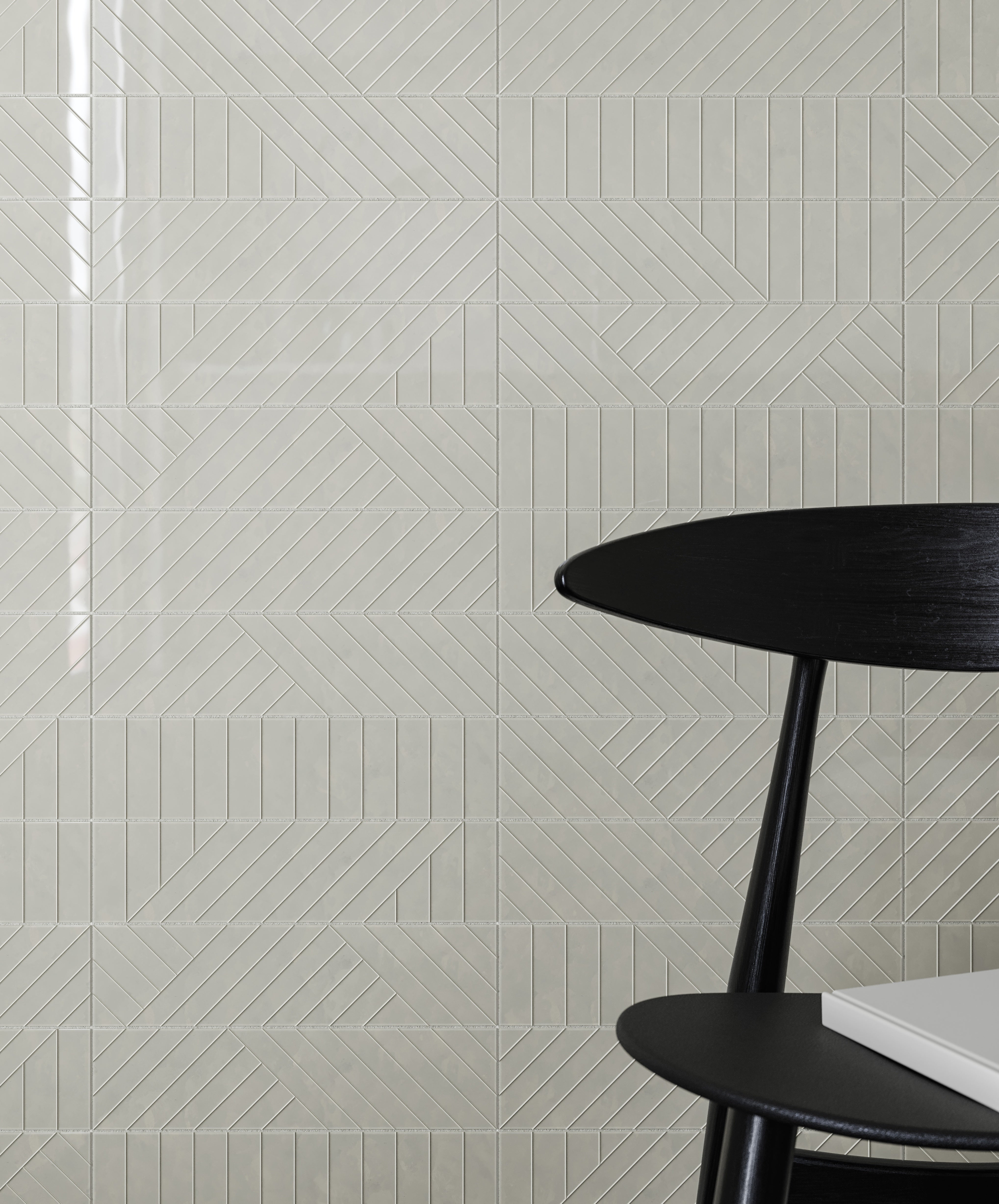 GEOMETRA: Stone Maze Ceramic Field Tile (3"×12"×11/32" | Glossy | Pressed)