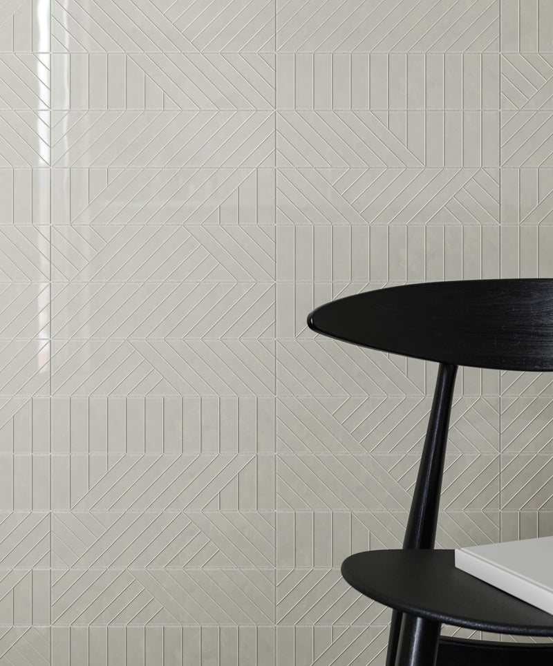 Anatolia Geometra Stone glossy ceramic tile in a room setting — available at Surface Group lifestyle image