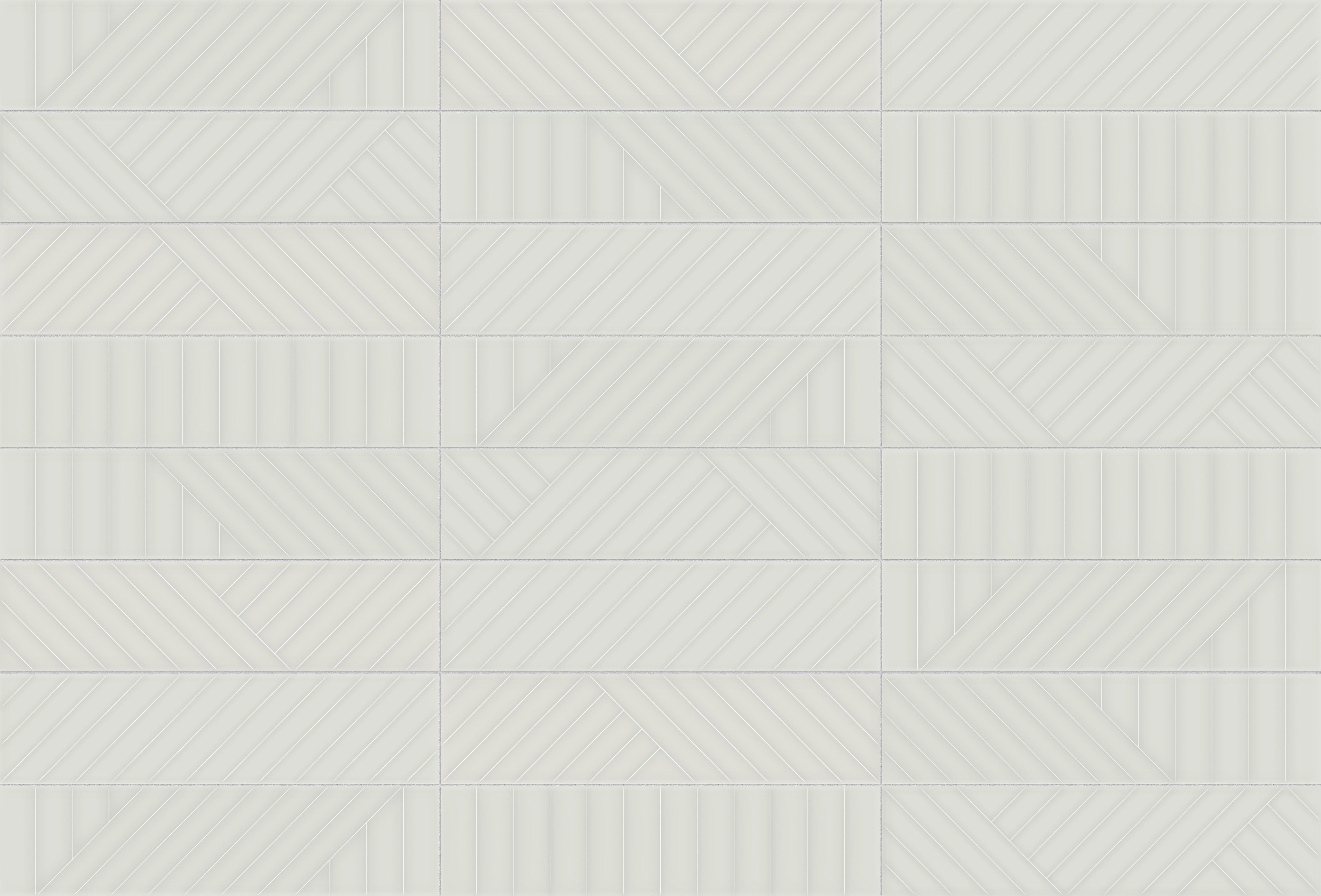 GEOMETRA: Stone Maze Ceramic Field Tile (3"×12"×11/32" | Glossy | Pressed)