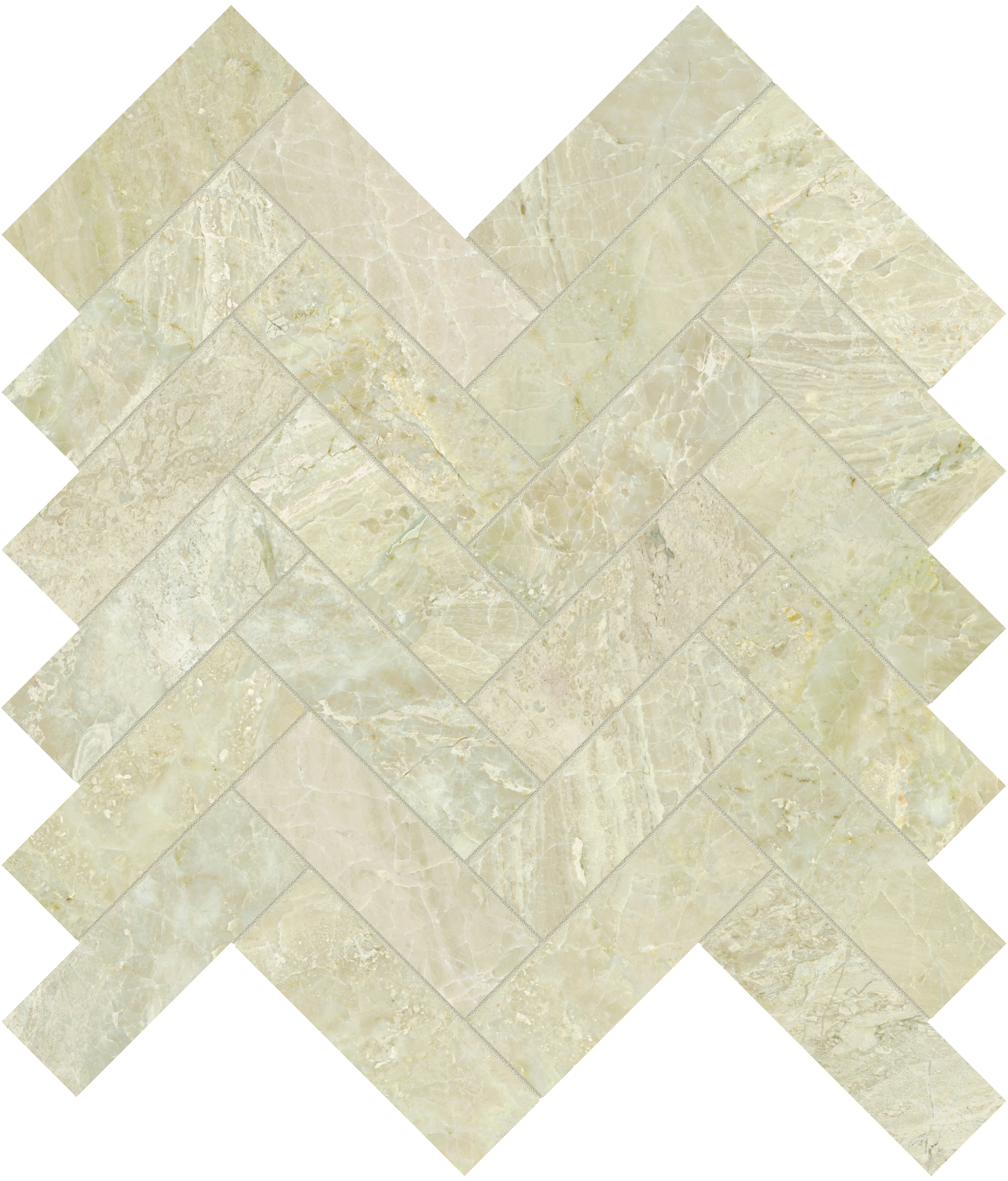 Impero Reale marble mosaic by Anatolia, top-down product view, 11 1/4"×11 13/32"×3/8" size. Turkish marble for floors and walls.