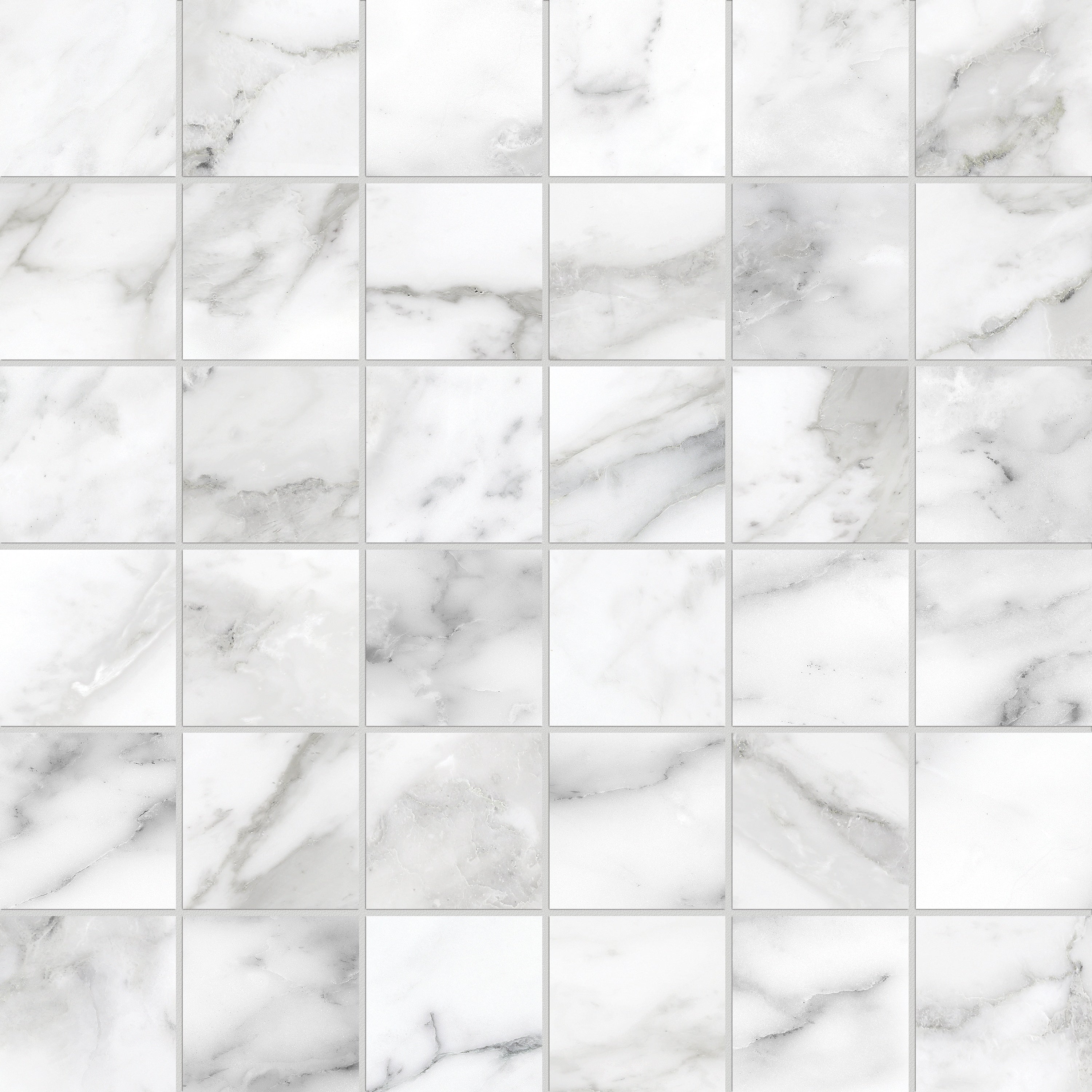 LA MARCA: Arabescato 2x2 Porcelain Mosaic (11 25/32"×11 25/32"×11/32" | Honed | Rectified)