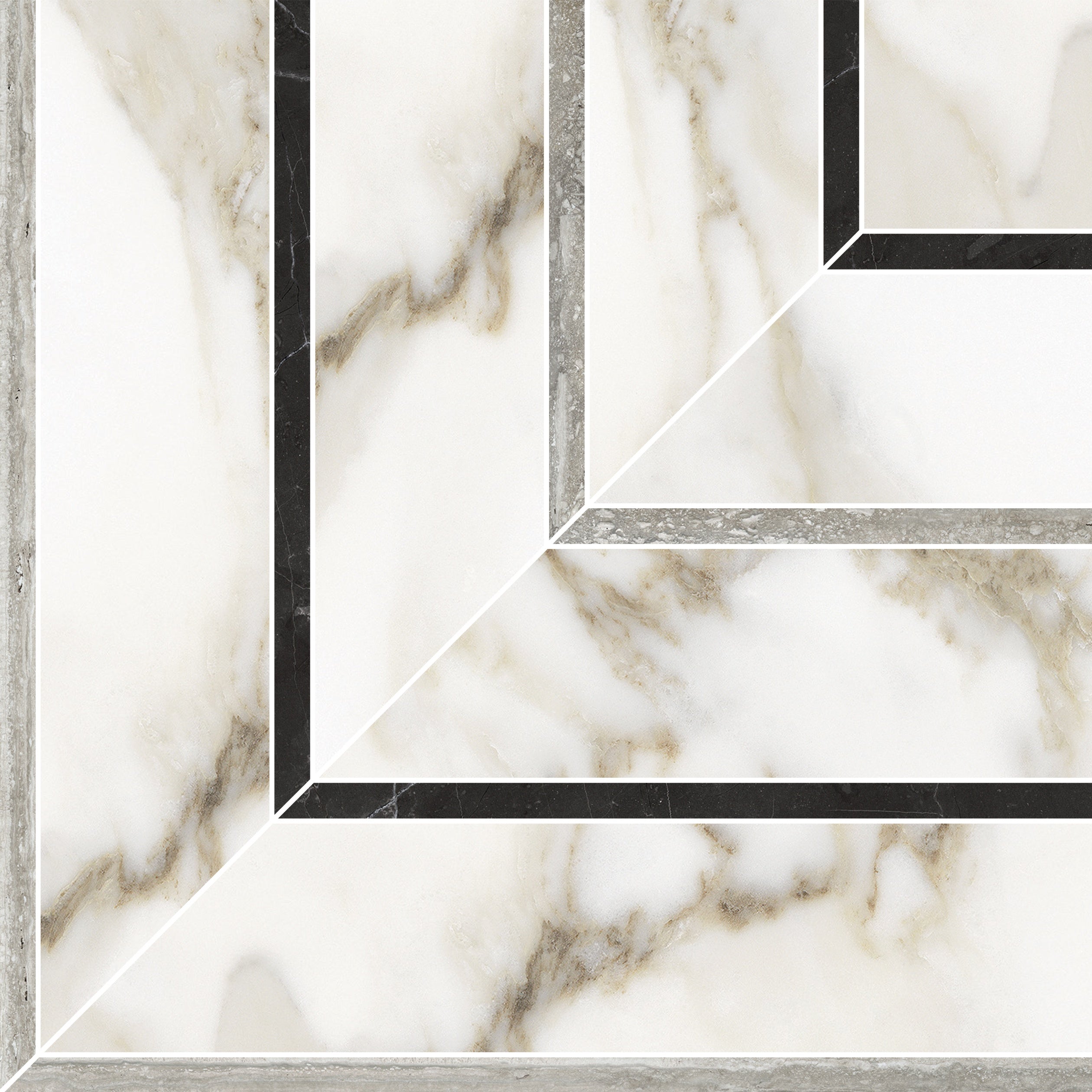 LA MARCA: Calacatta Paonazzo Picco Porcelain Mosaic (8 5/16"×8 5/16"×11/32" | Honed | Rectified)
