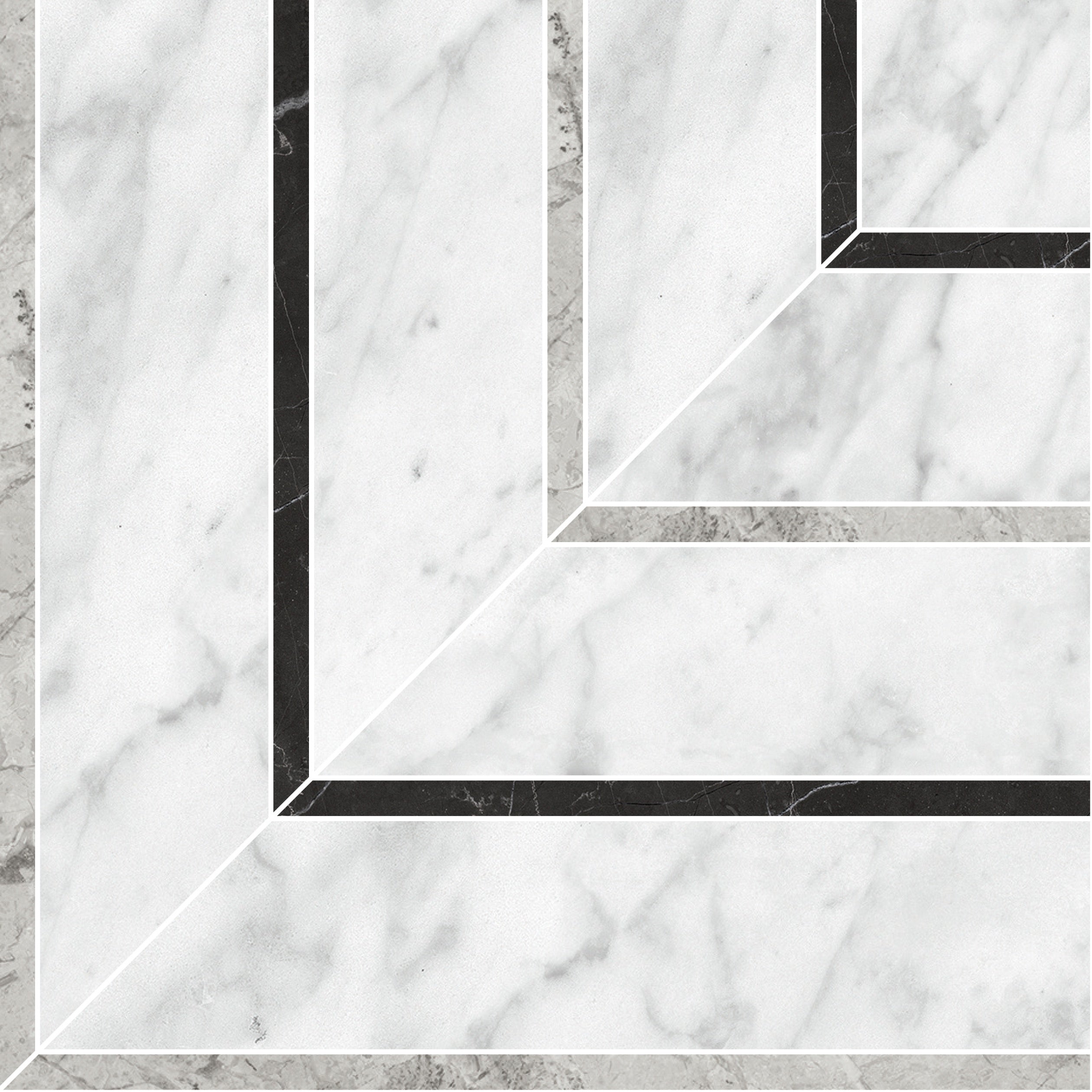 LA MARCA: Carrara Gioia Picco Porcelain Mosaic (8 5/16"×8 5/16"×11/32" | Honed | Rectified)