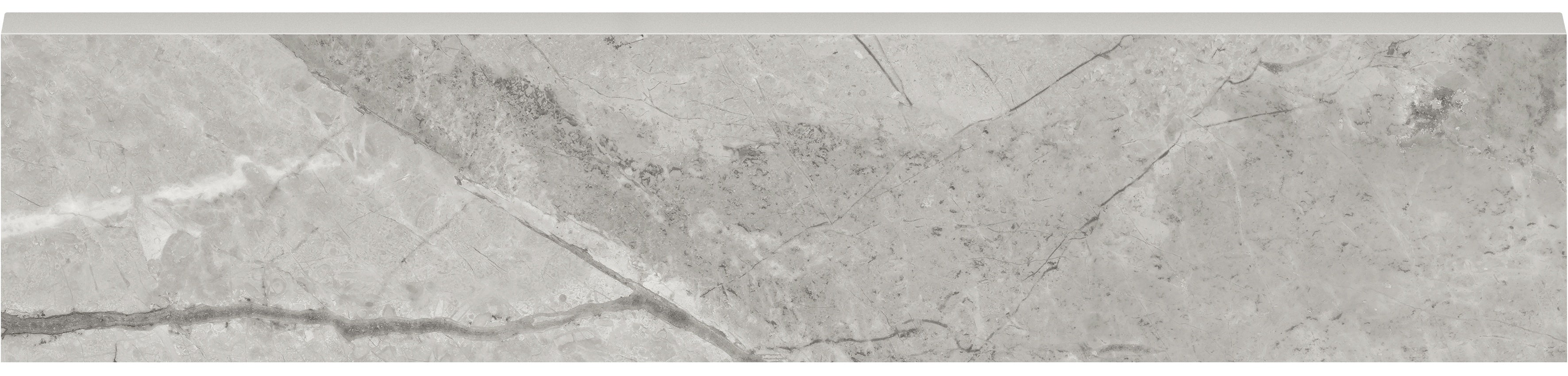 La Marca Paradiso Argento porcelain trim by Anatolia, top-down product view, 3"×12"×11/32" size. Premium porcelain for floors and walls.