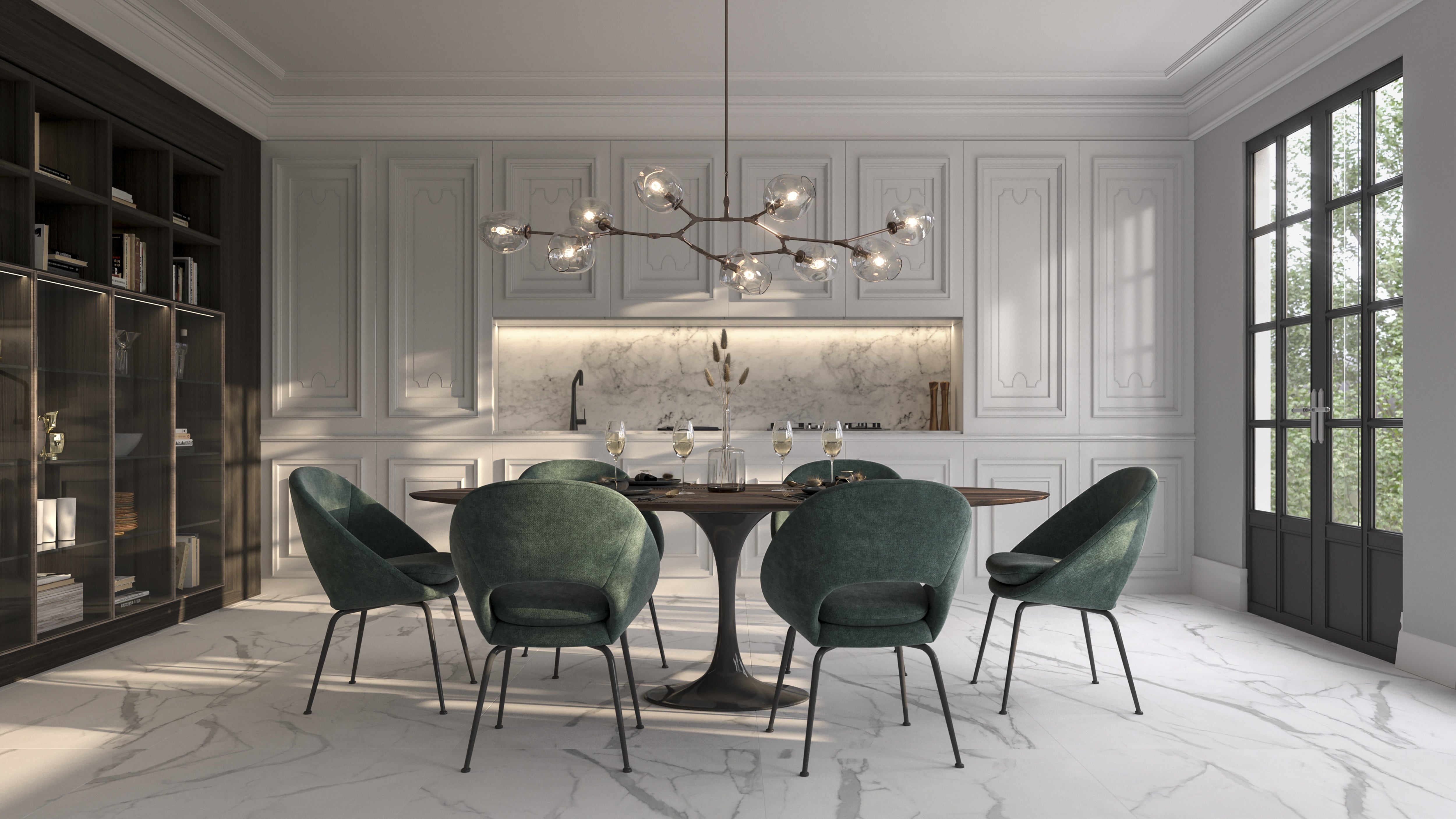 LA MARCA: Statuario Nuovo Porcelain Field Tile (24"×48"×11/32" | Honed | Rectified)