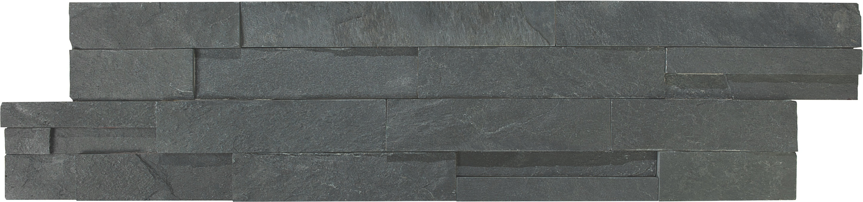 LEDGER STONE: Carbon Slate Field Tile (6"×24"×19/32" | Split Face | Rectified)