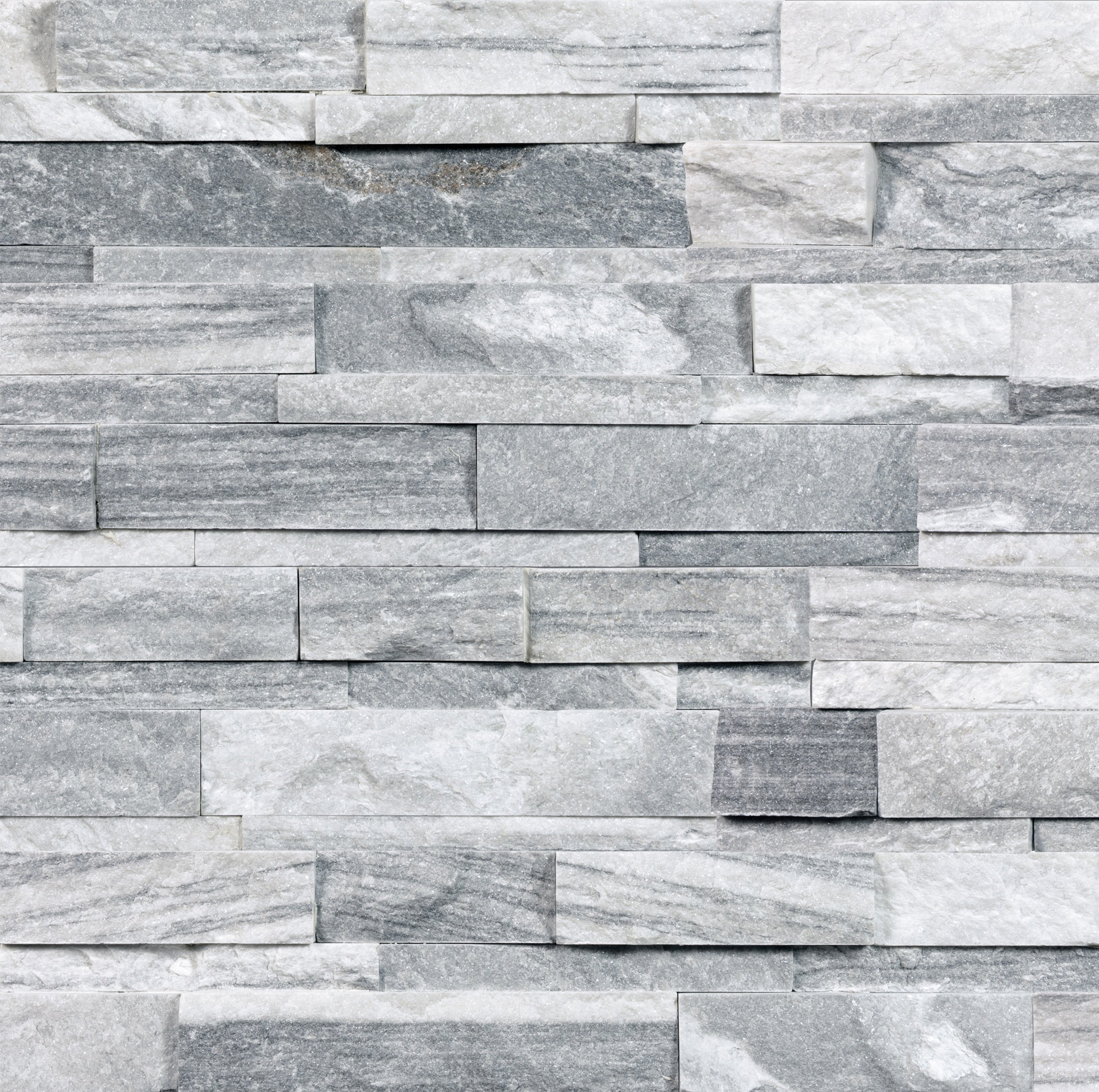 Ledger Stone Nordic Crystal quartzite trim by Anatolia, top-down product view, 6"×18"×31/32" size. Chinese quartzite for floors and walls.