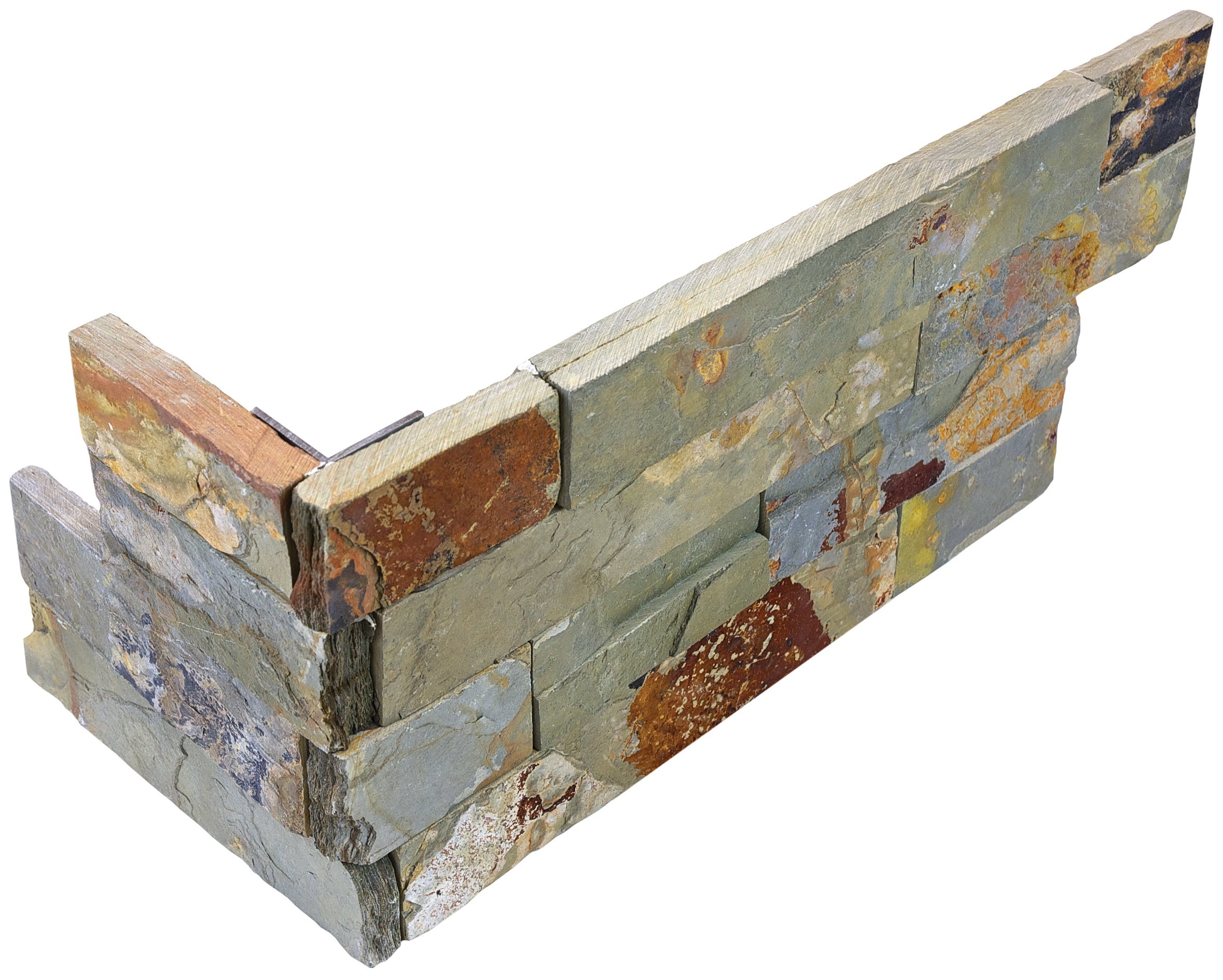LEDGER STONE: Sierra Assembled Corner Slate Trim (6"×18"×19/32" | Split Face | Rectified)