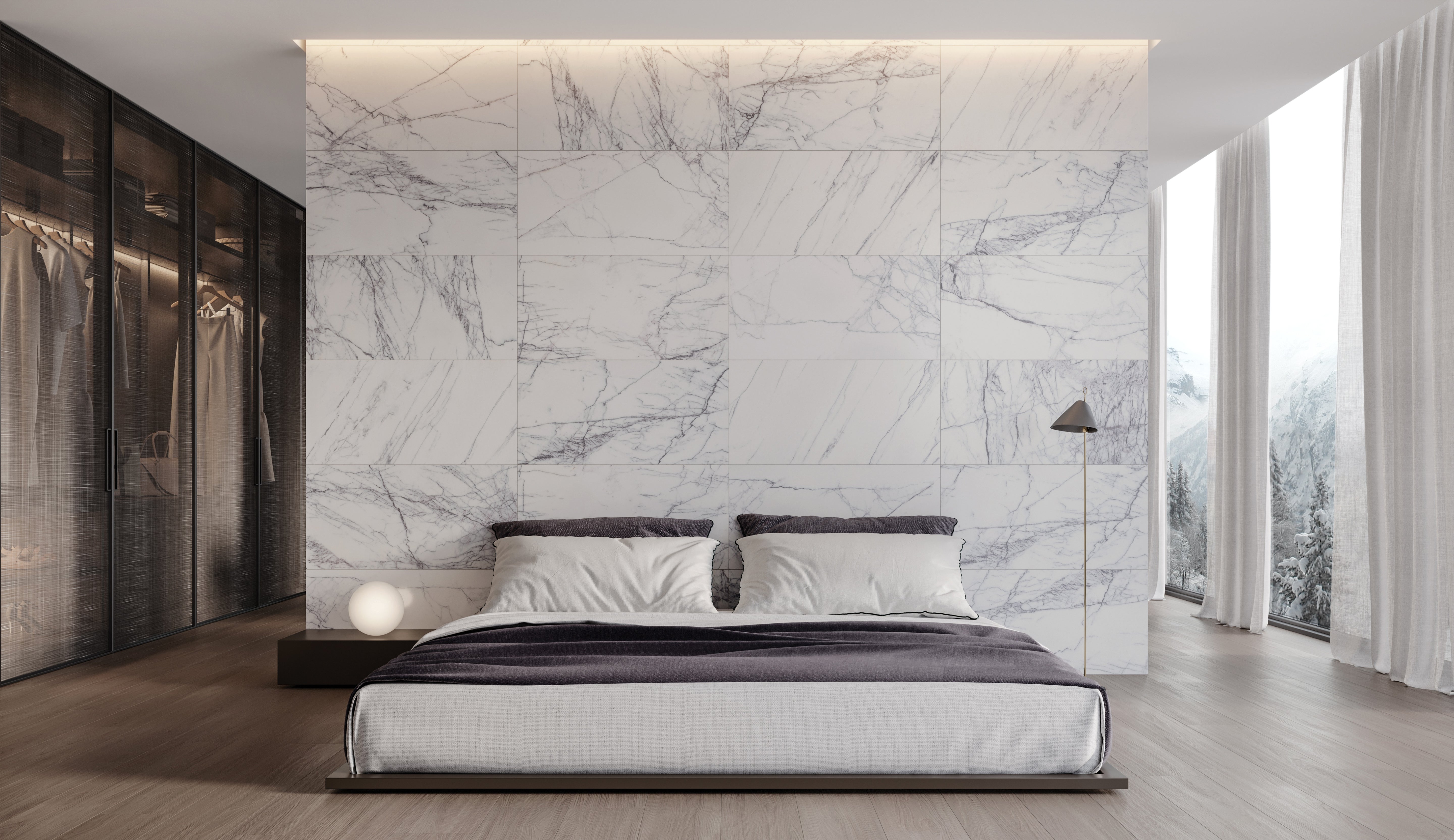 Lilac Volta field tile by Anatolia Tile, lifestyle installation view 5, 18"×36" size. Premium porcelain for floors and walls.