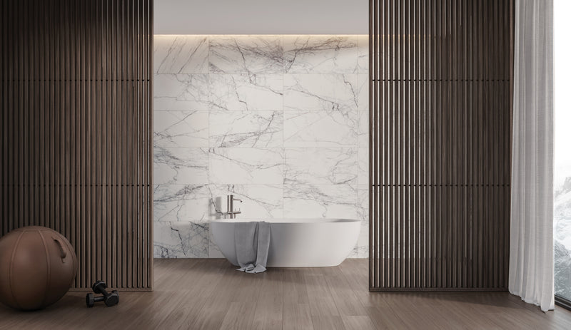 Anatolia Lilac Volta honed marble tile in a room setting — available at Surface Group lifestyle image