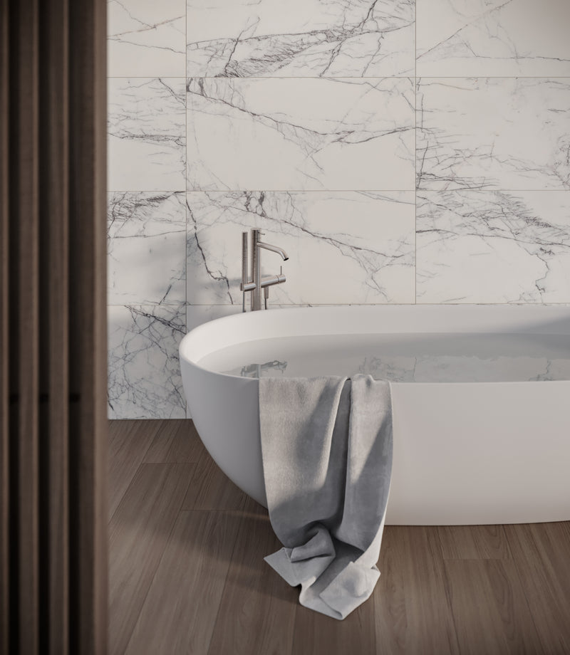 Anatolia Lilac Volta honed marble tile in a room setting — available at Surface Group lifestyle image