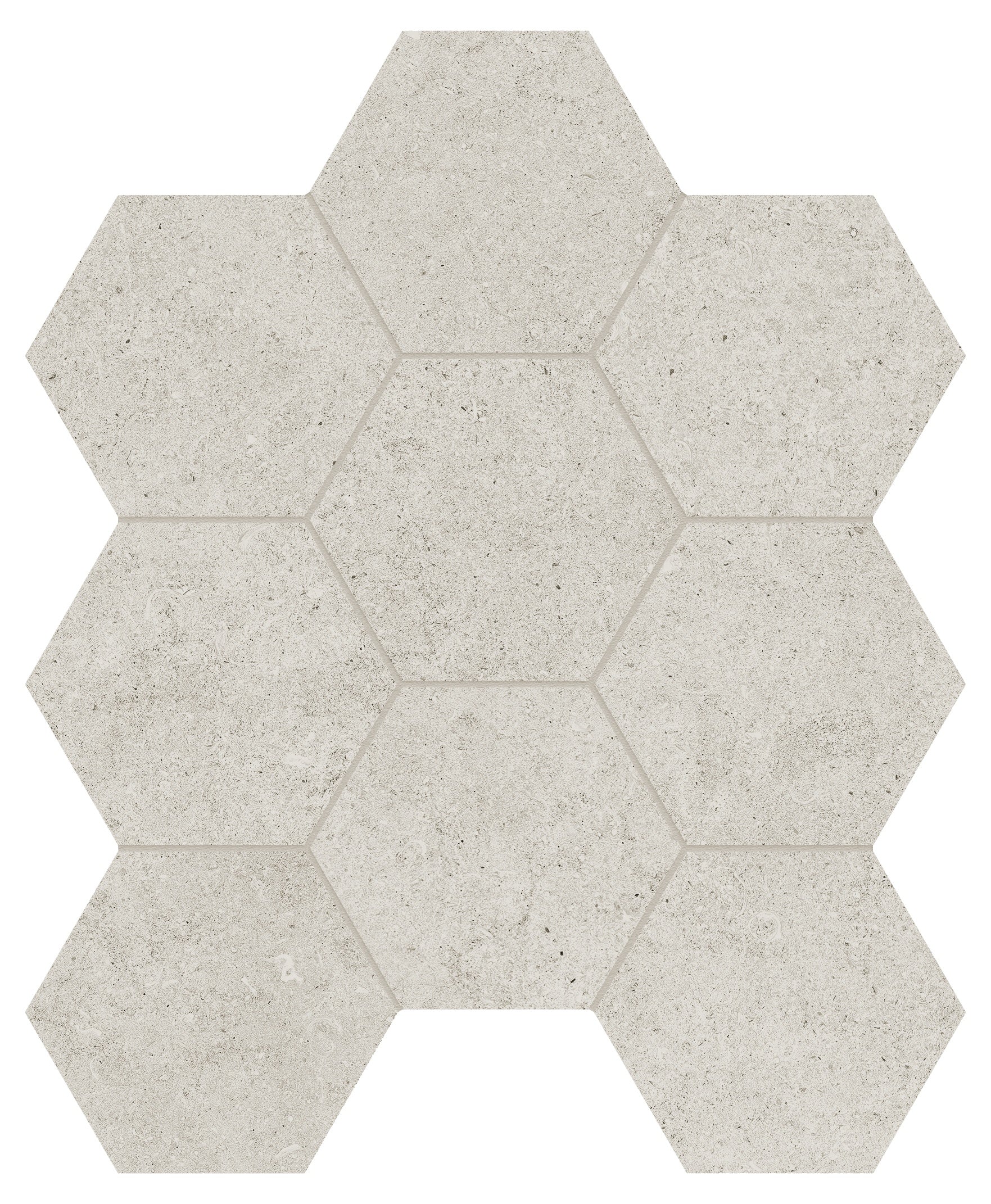 Lithoform Crosscut Dunes porcelain mosaic by Anatolia, top-down product view, 9 7/8"×11 3/8"×11/32" size. Turkish porcelain for floors and walls.
