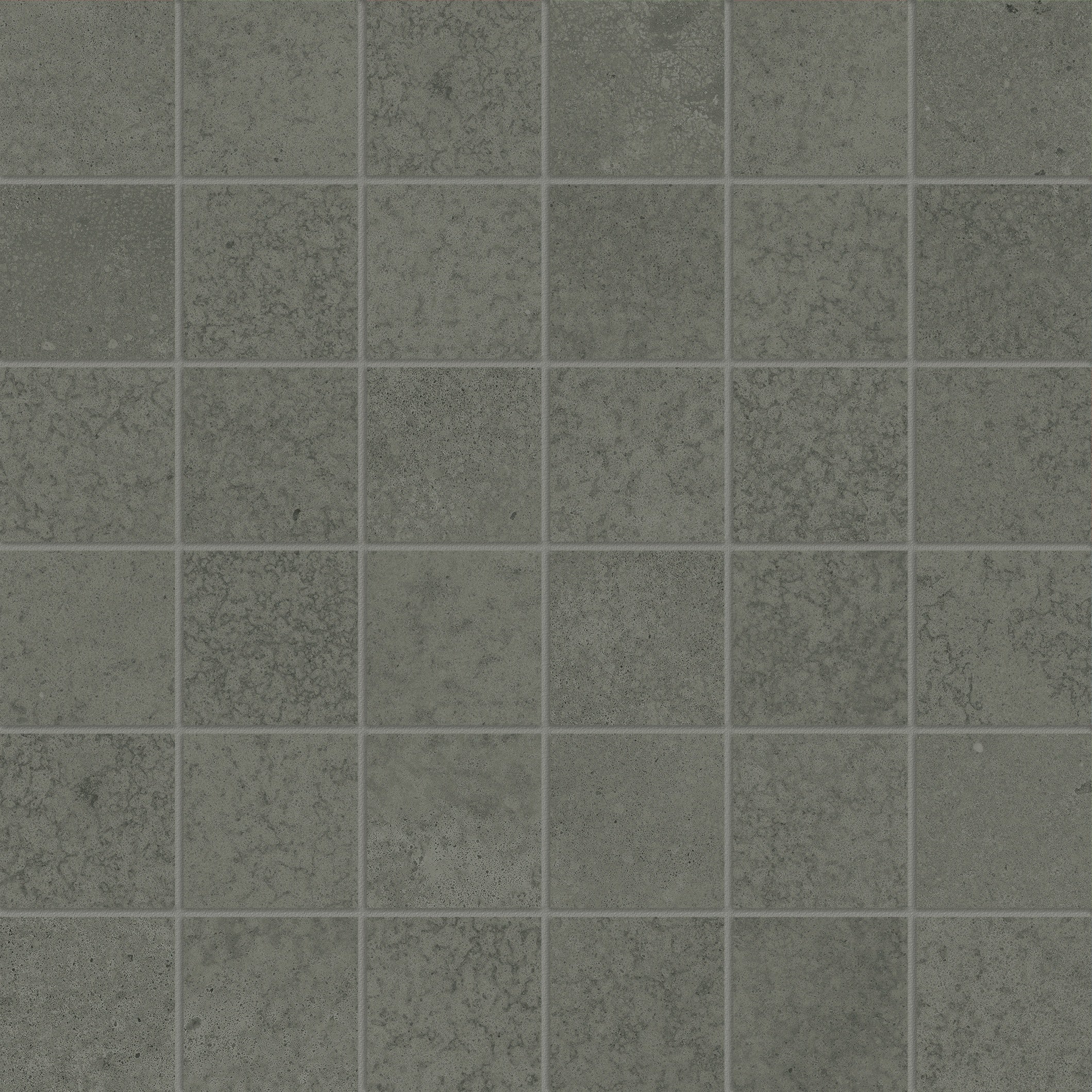 Locale Carbon porcelain mosaic by Anatolia, top-down product view, 11 25/32"×11 25/32"×11/32" size. Turkish porcelain for floors and walls.